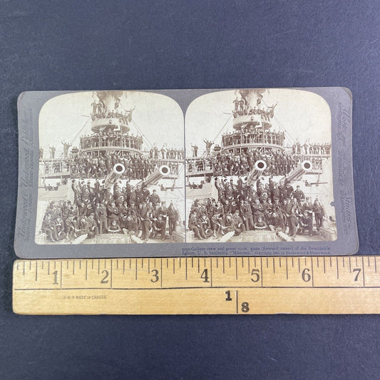 USS Missouri Navy Battleship Stereoview US Naval Ship Antique c1905 X3170