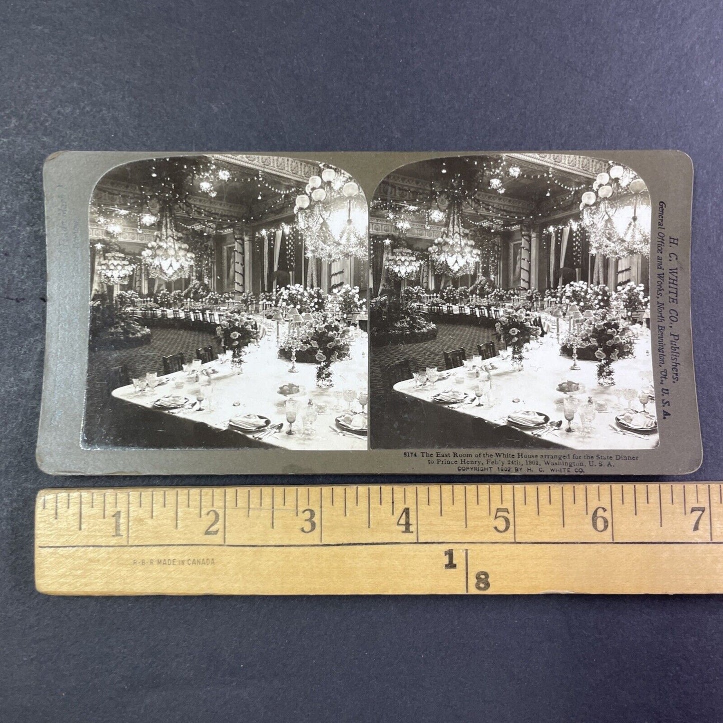 President Roosevelt State Dinner For Prince Henry Stereoview Antique c1902 Y407