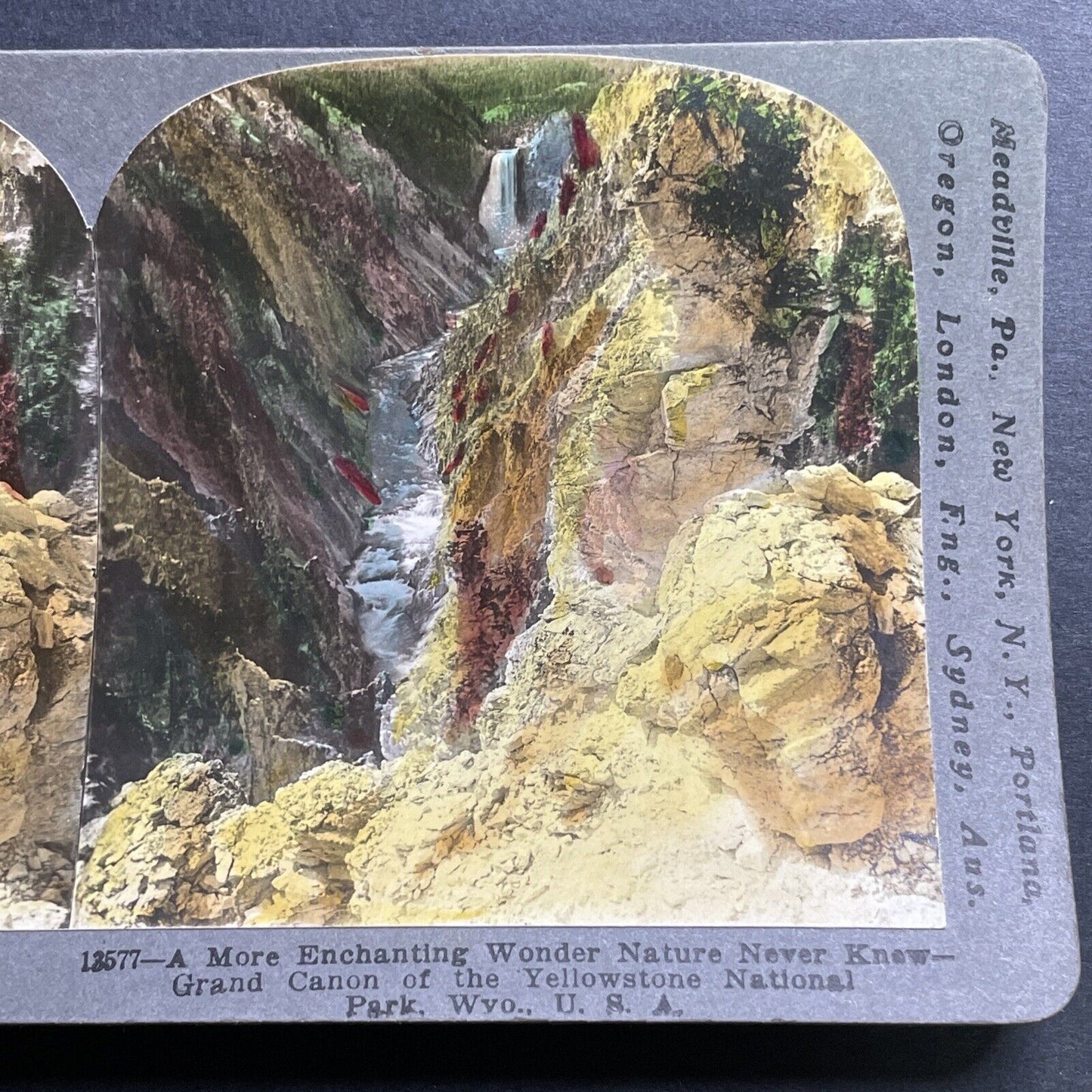 Antique 1904 Grand Canyon Yellowstone Wyoming Stereoview Photo Card P1454