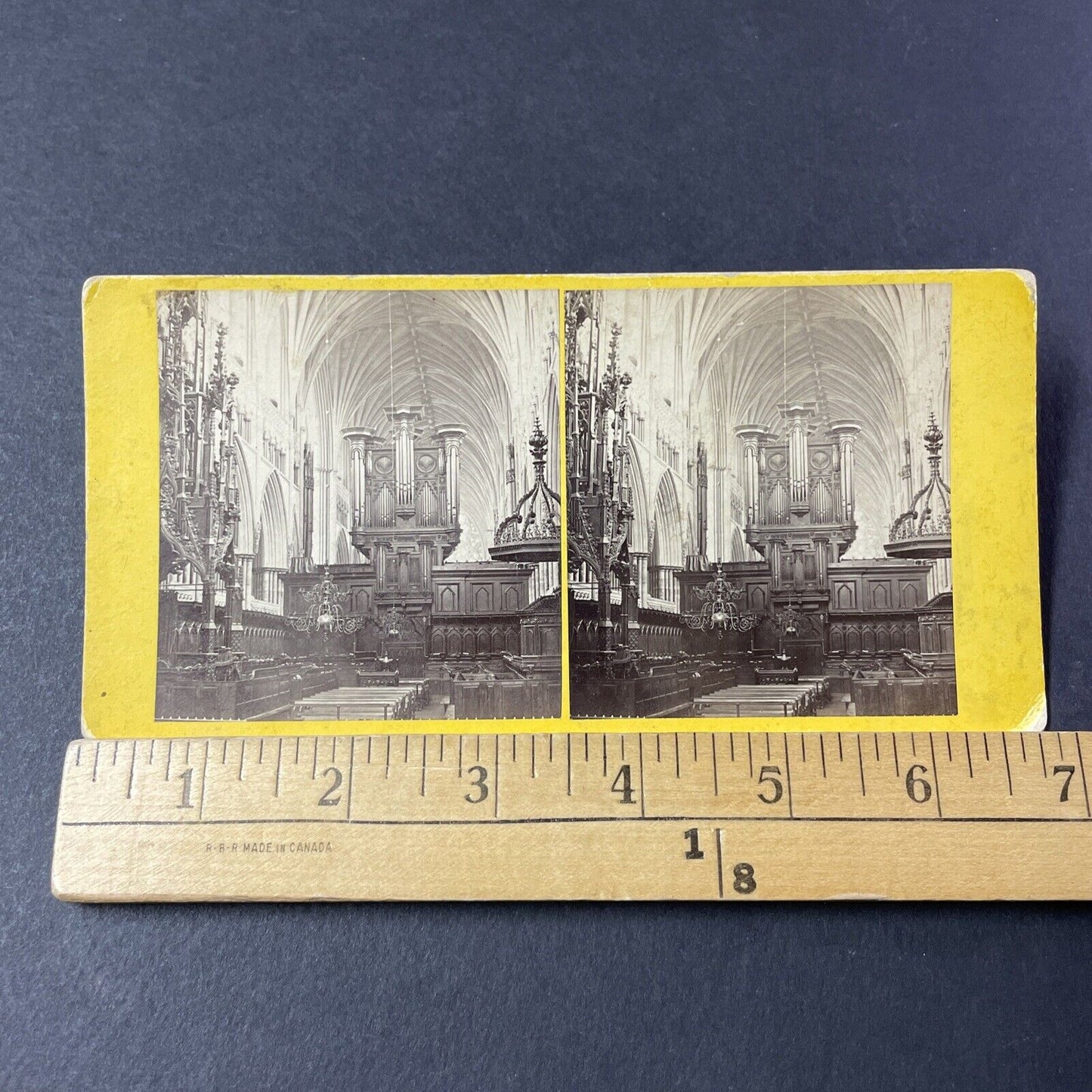 Antique 1870s Exeter Cathedral Inside In England Stereoview Photo Card P2460-04