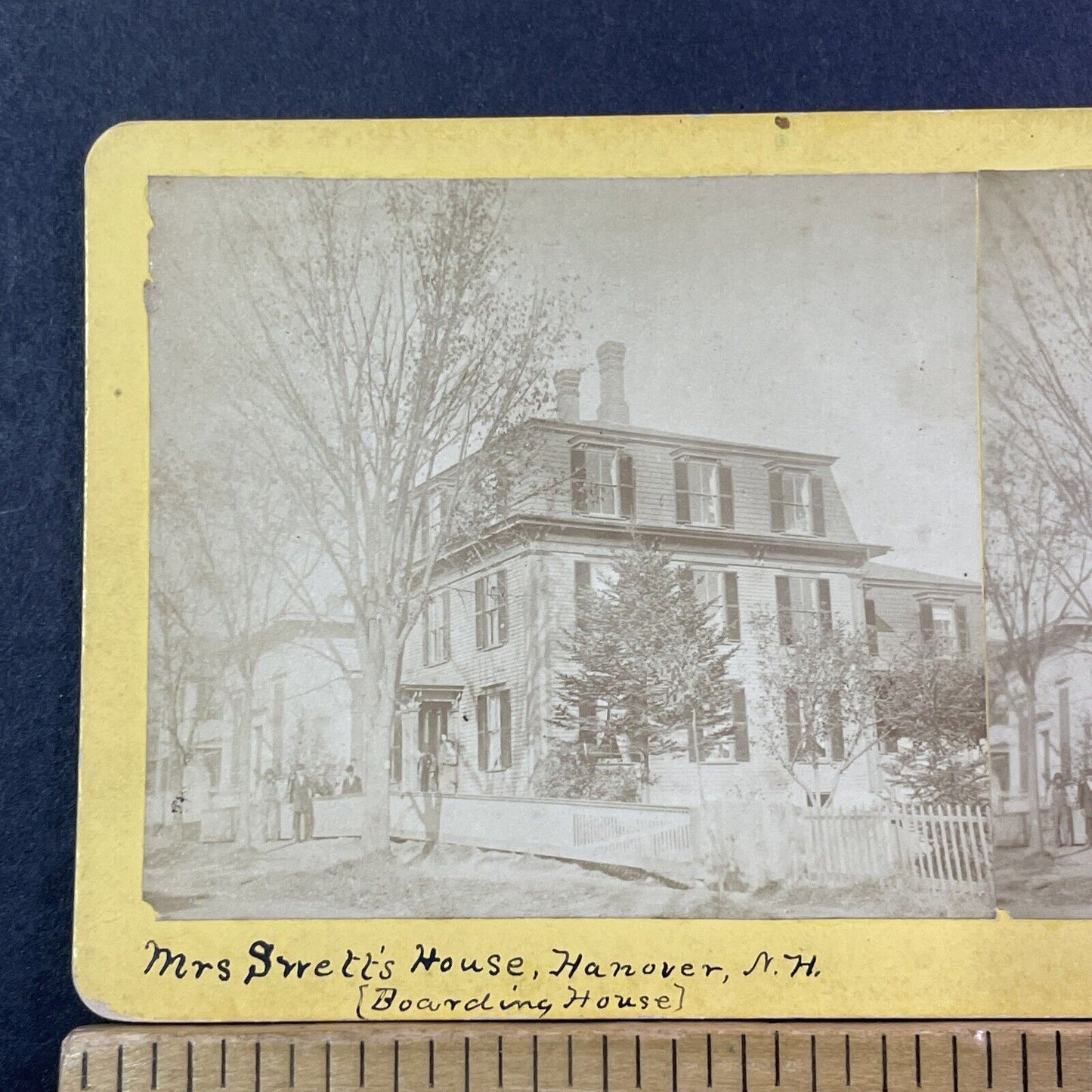 The Swett Boarding House Hanover NH Stereoview Photo Card Antique c1869 X971