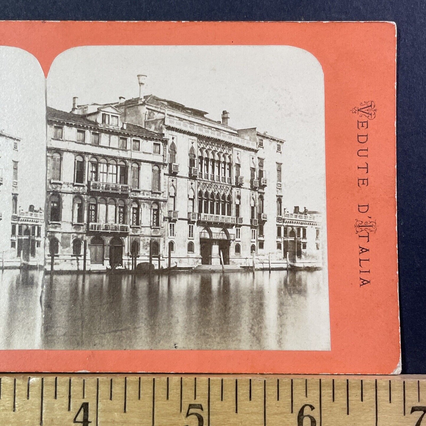 Venice Italy Palazzo Pisani Moretta Stereoview Photo Card Antique c1869 X1258