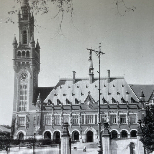 Antique 1920s Peace Palace The Hague Holland Stereoview Photo Card V2912