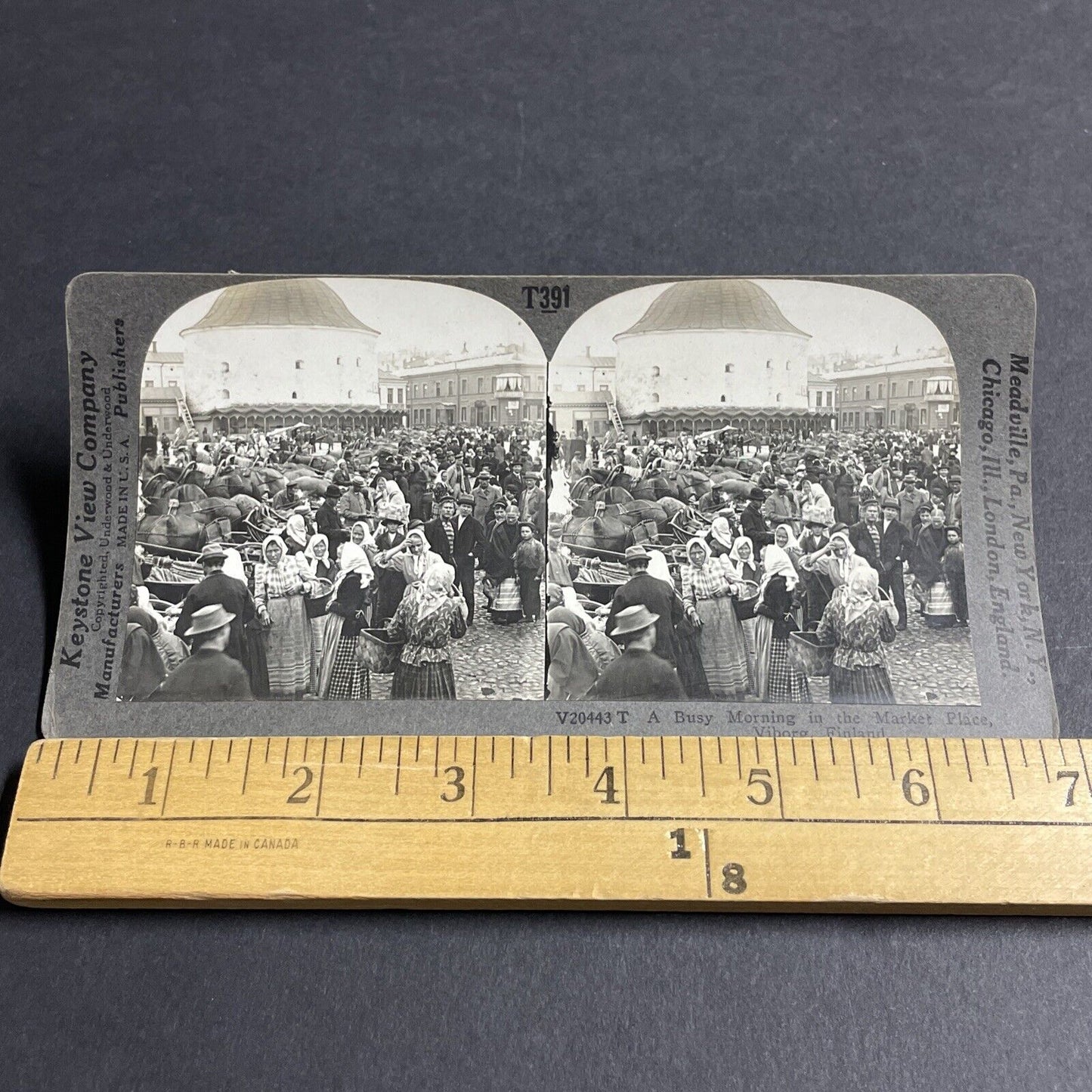 Antique 1909 Strong Finnish Women Viborg Finland Stereoview Photo Card P4561