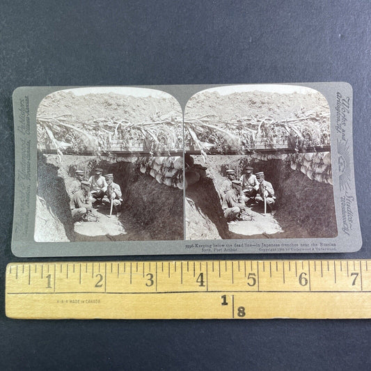 Japanese Trenches In War Stereoview Russo-Sino War Antique c1905 X4218