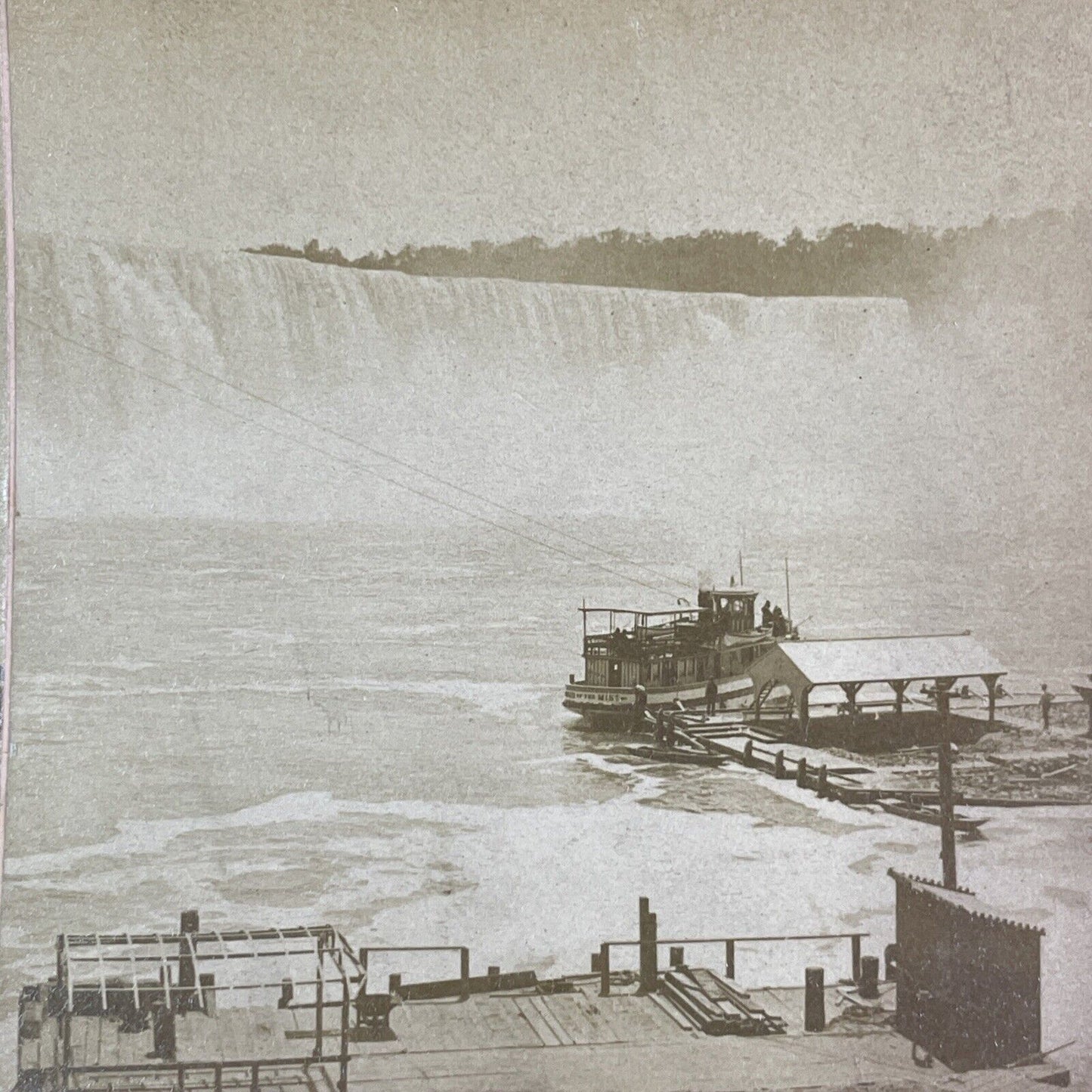 Maid of the Mist from the Loading Dock Stereoview Niagara Falls c1892 Y2141