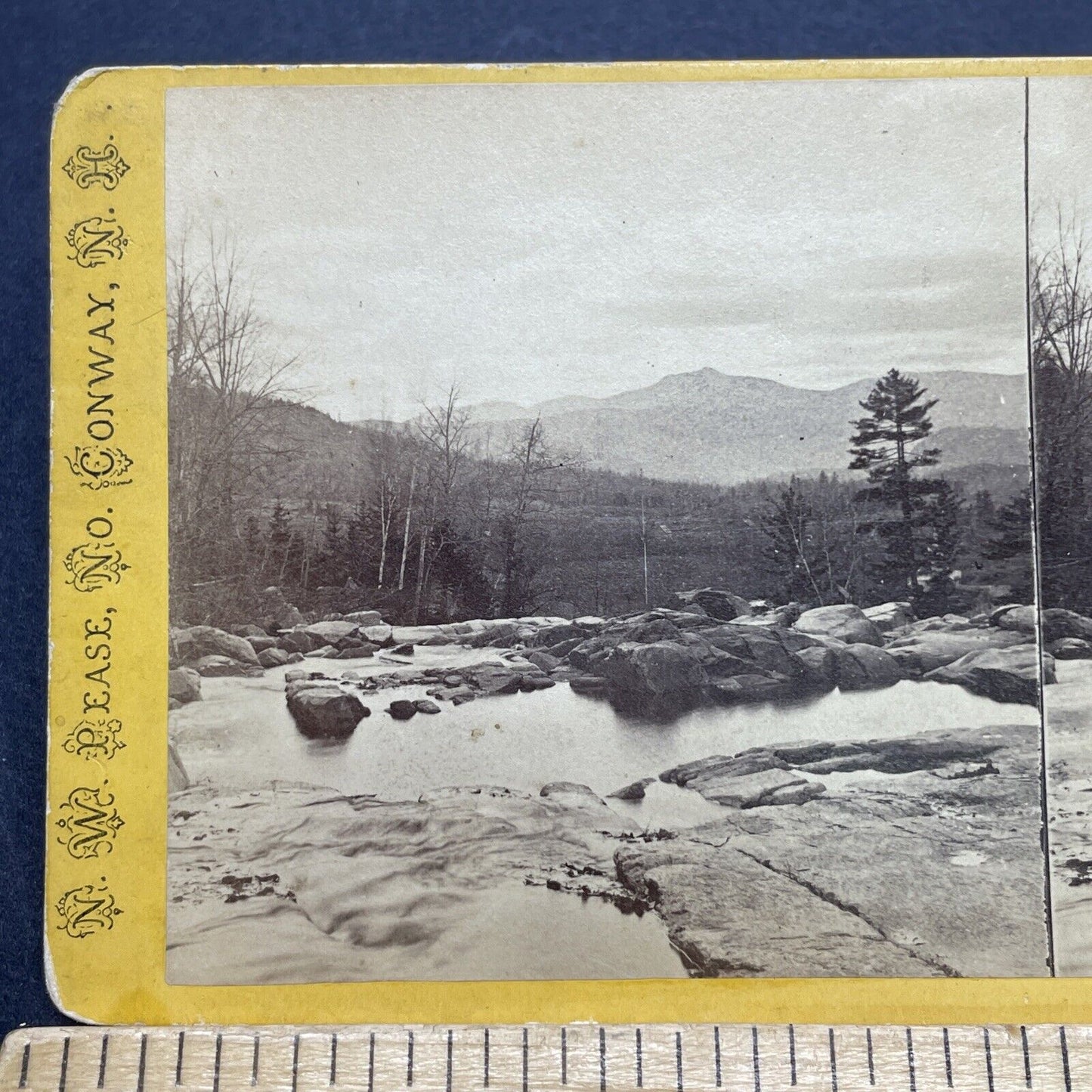 Antique 1870s Jackson Falls New Hampshire Stereoview Photo Card V1711