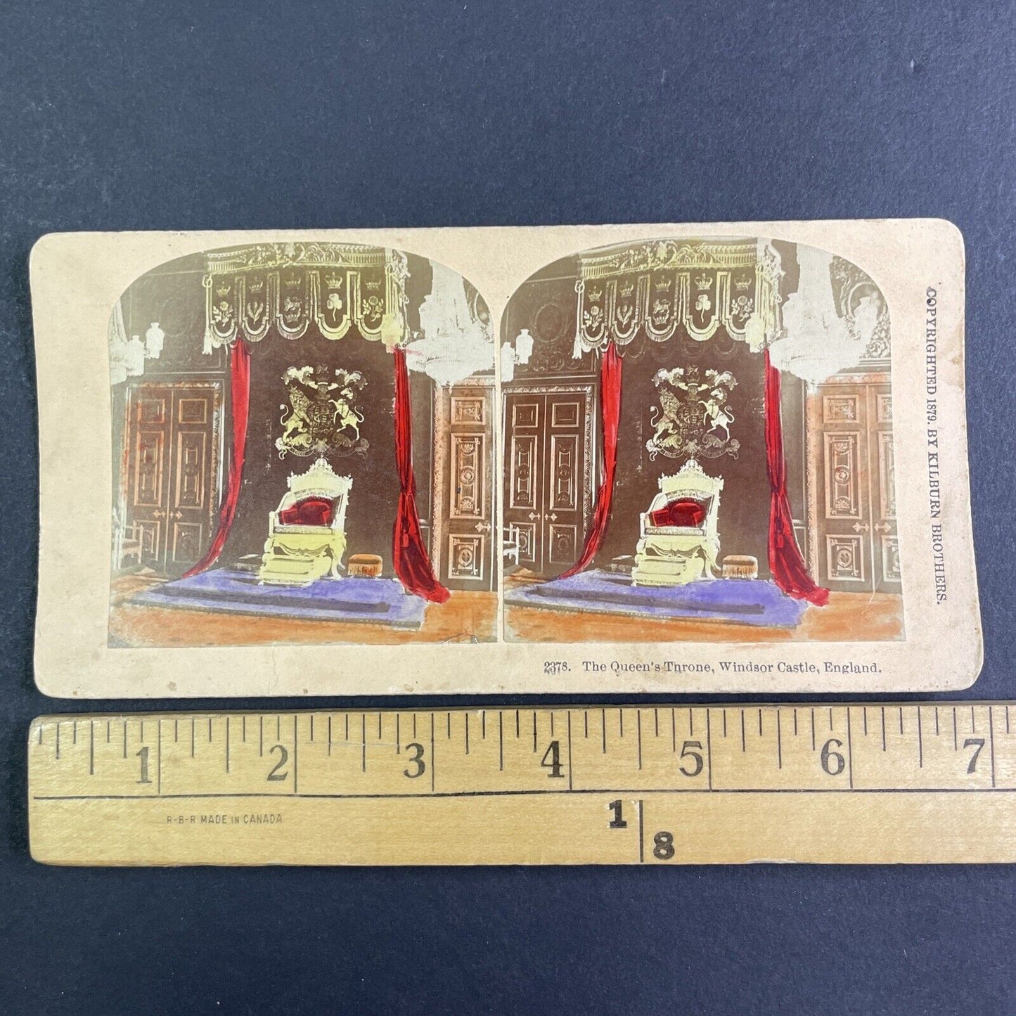 Queen Victoria's Throne Stereoview Windsor Castle England Antique c1879 X3610