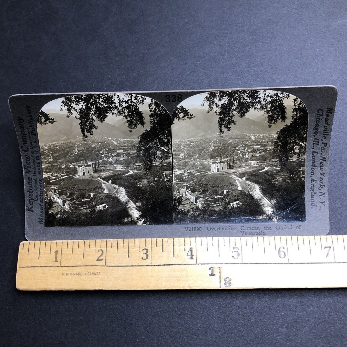 Antique 1925 City Of Caracas Venezuela Stereoview Photo Card P2039