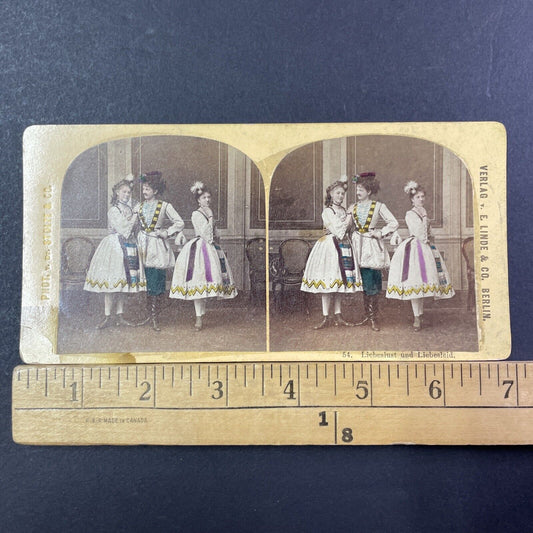 Trans LGBT Lusts Over Female Dancer Stereoview Liebeslust Antique c1870s X2742