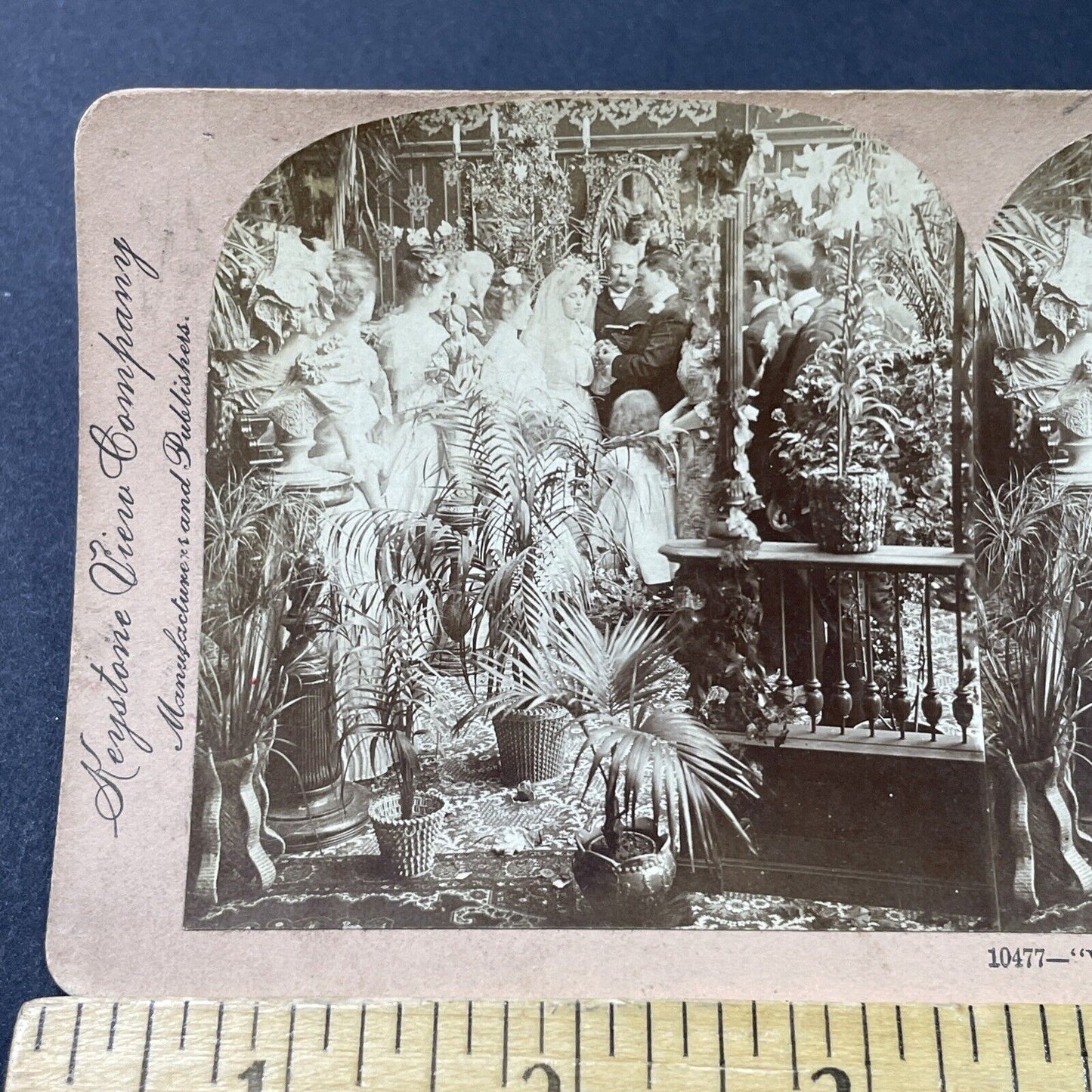 Antique 1901 Typical Victorian Wedding Scene Stereoview Photo Card P2847