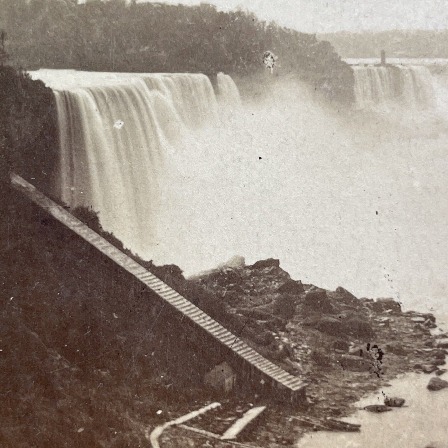 Antique 1870s Niagara Falls Stairway Gorge Staircase Stereoview Photo Card V479