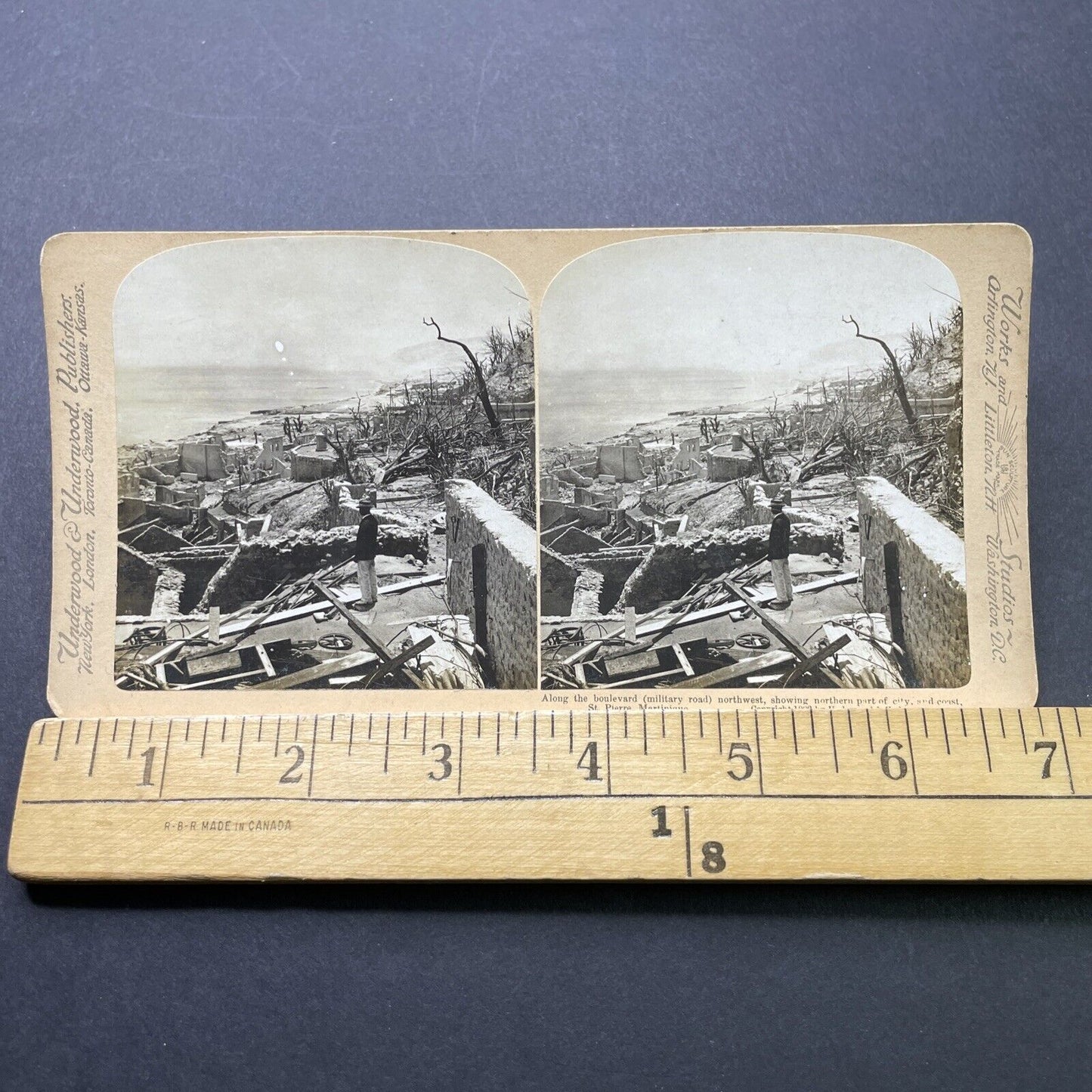 Antique 1902 Volcano Eruption Disaster Martinique Stereoview Photo Card P2347