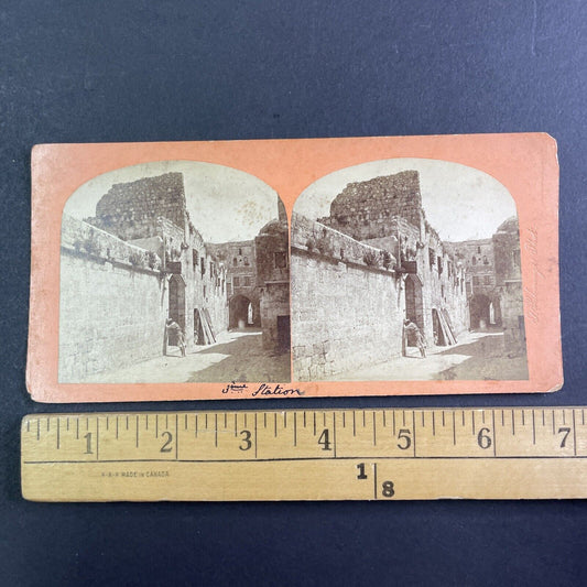 Jewish Hebrew Prayer Wall Israel Stereoview Felix Bonfils Antique c1870 X3286