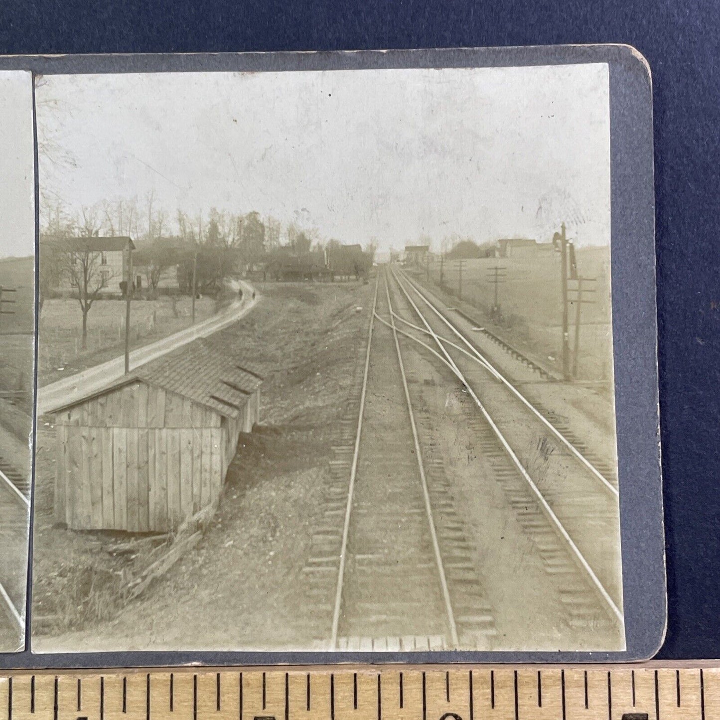 Brush Lake Ohio Farms Stereoview Pennsylvania Railroad Antique c1908 X1503