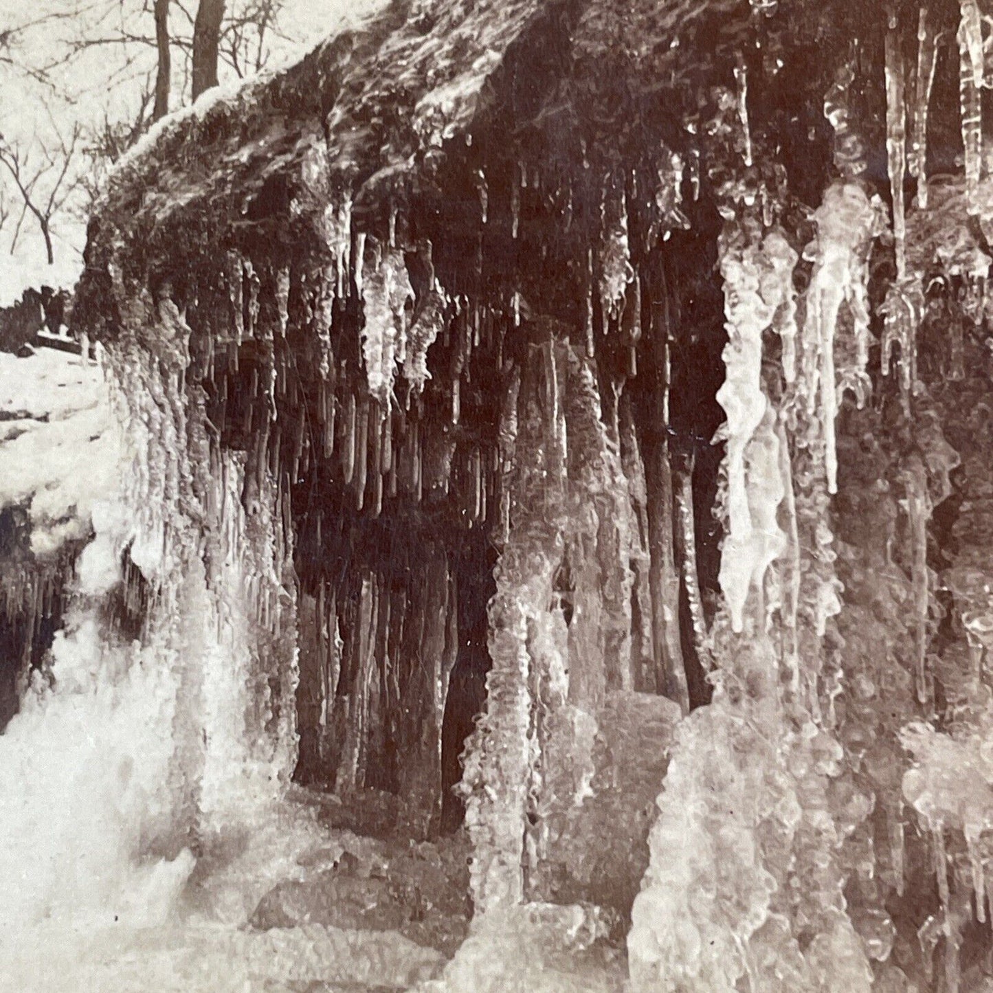 Hermit's Cave Cascade Niagara Falls NY Stereoview Antique c1875 X1300