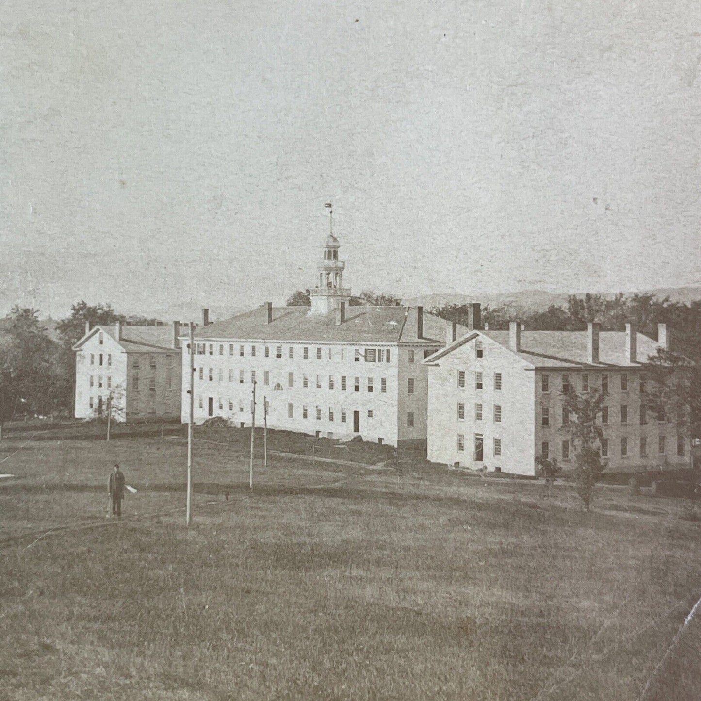 Dartmouth Hall College Hanover New Hampshire Stereoview Antique c1873 Y2505