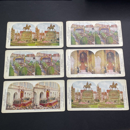 Lot Of 6 Antique 1906 Quaker Oats Company Stereoview Photo Cards V554