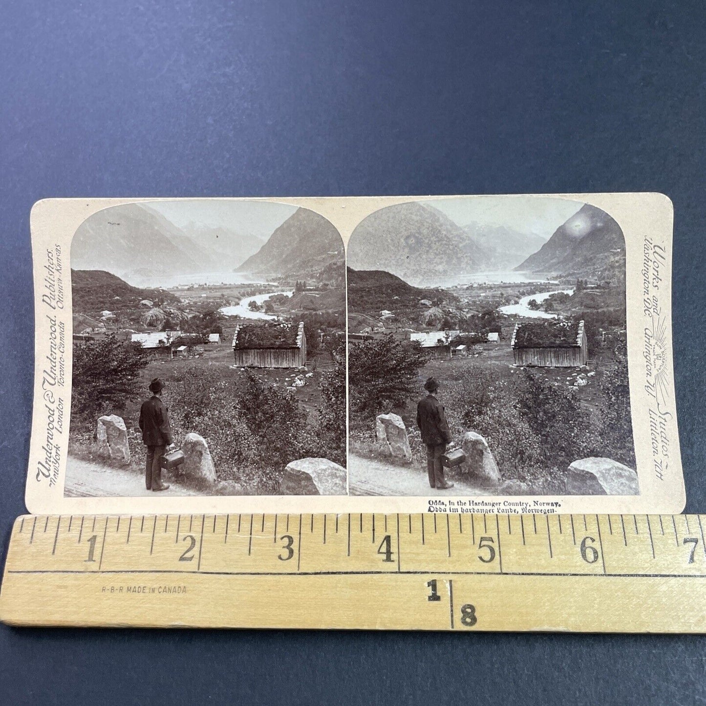 Antique 1890s Odda Norway City View Hardanger Stereoview Photo Card P3884