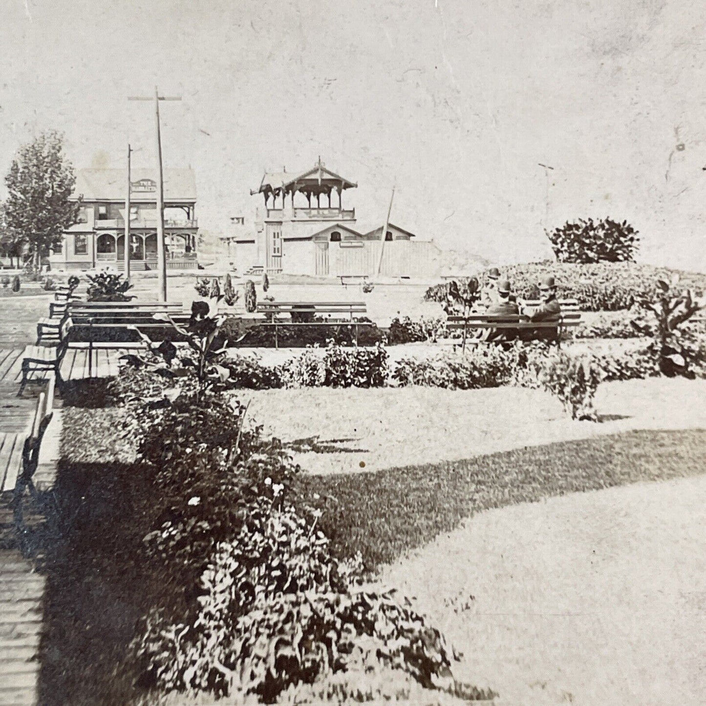 Beach Front Charlotte New York Stereoview Rochester NY Antique c1875 X1265