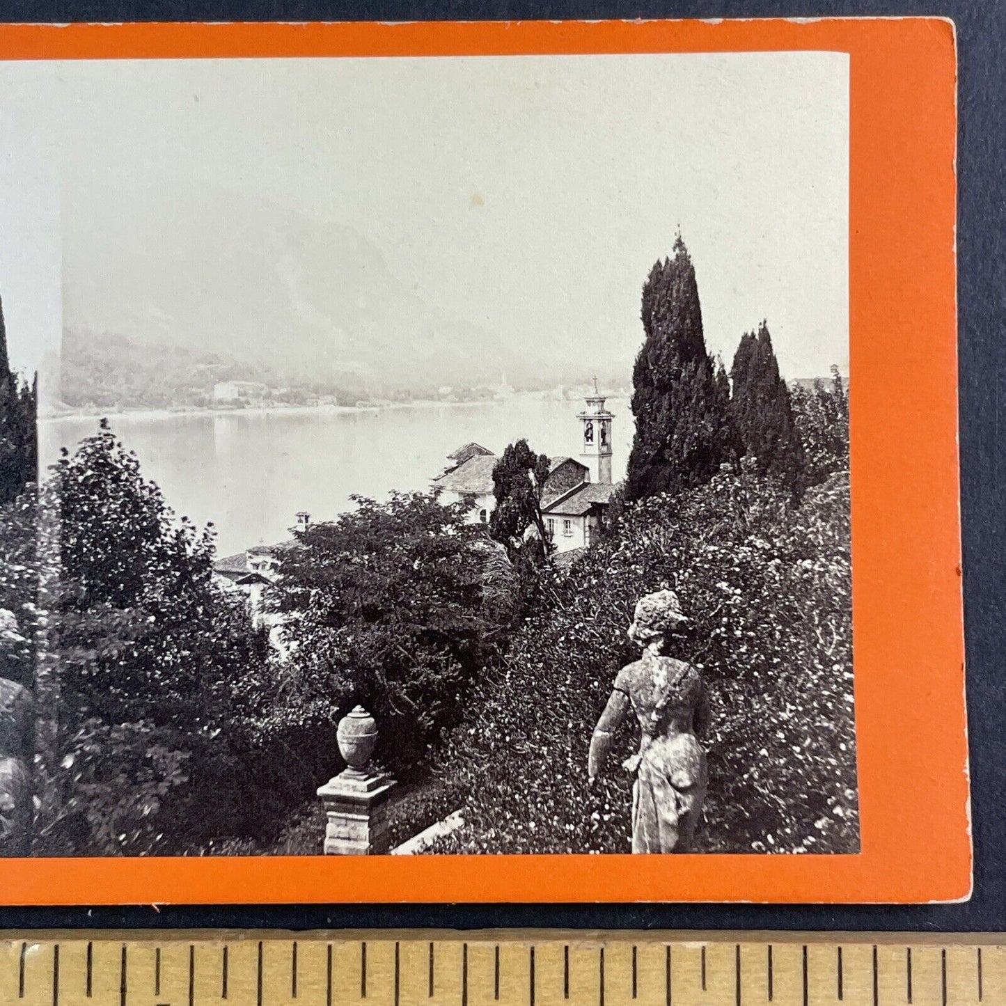 Isola Bella Lake Maggiore Italy Stereoview Celestino Degoix Antique c1868 X3288