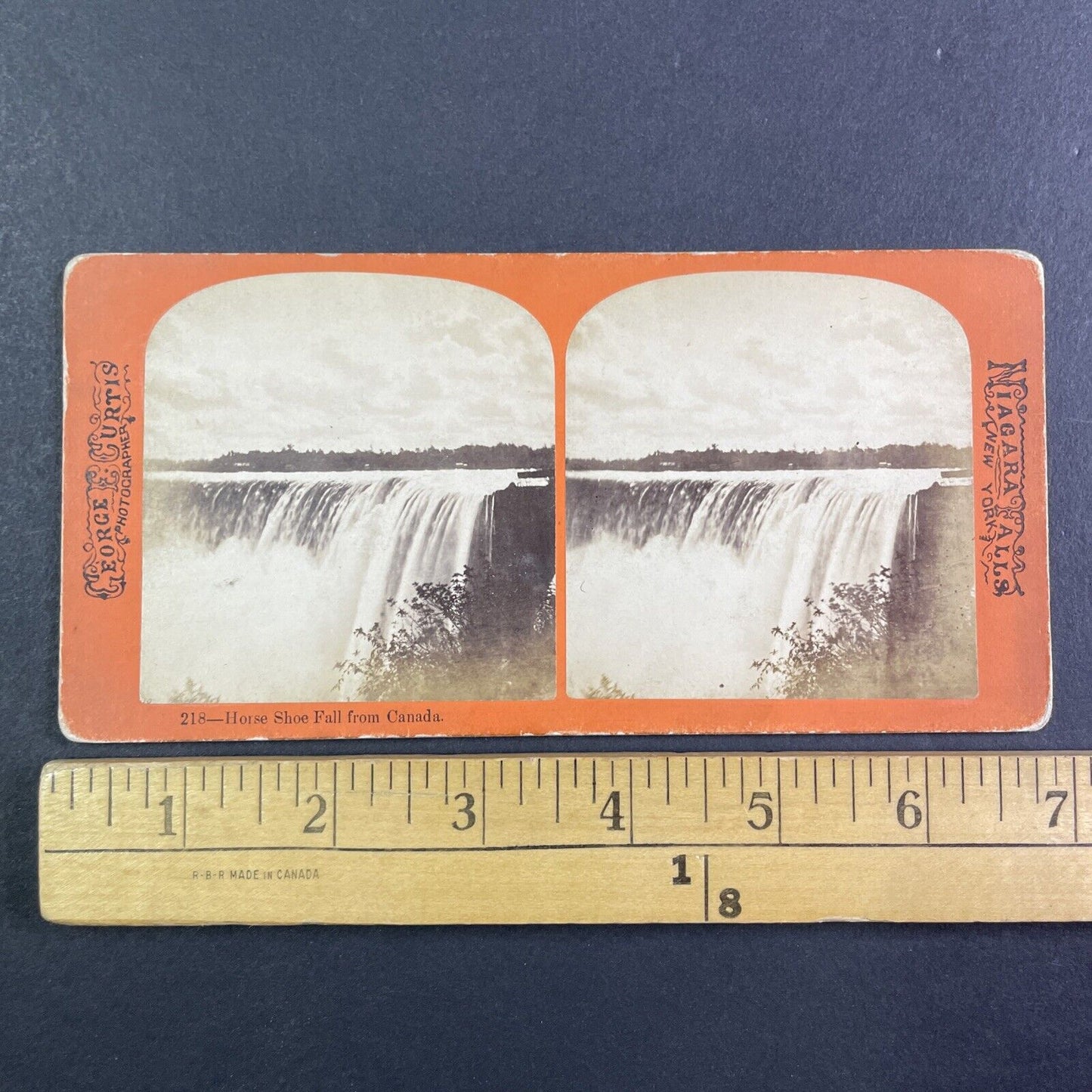 Niagara Falls Horseshoe Falls Canada Stereoview George Curtis c1870 Y2430