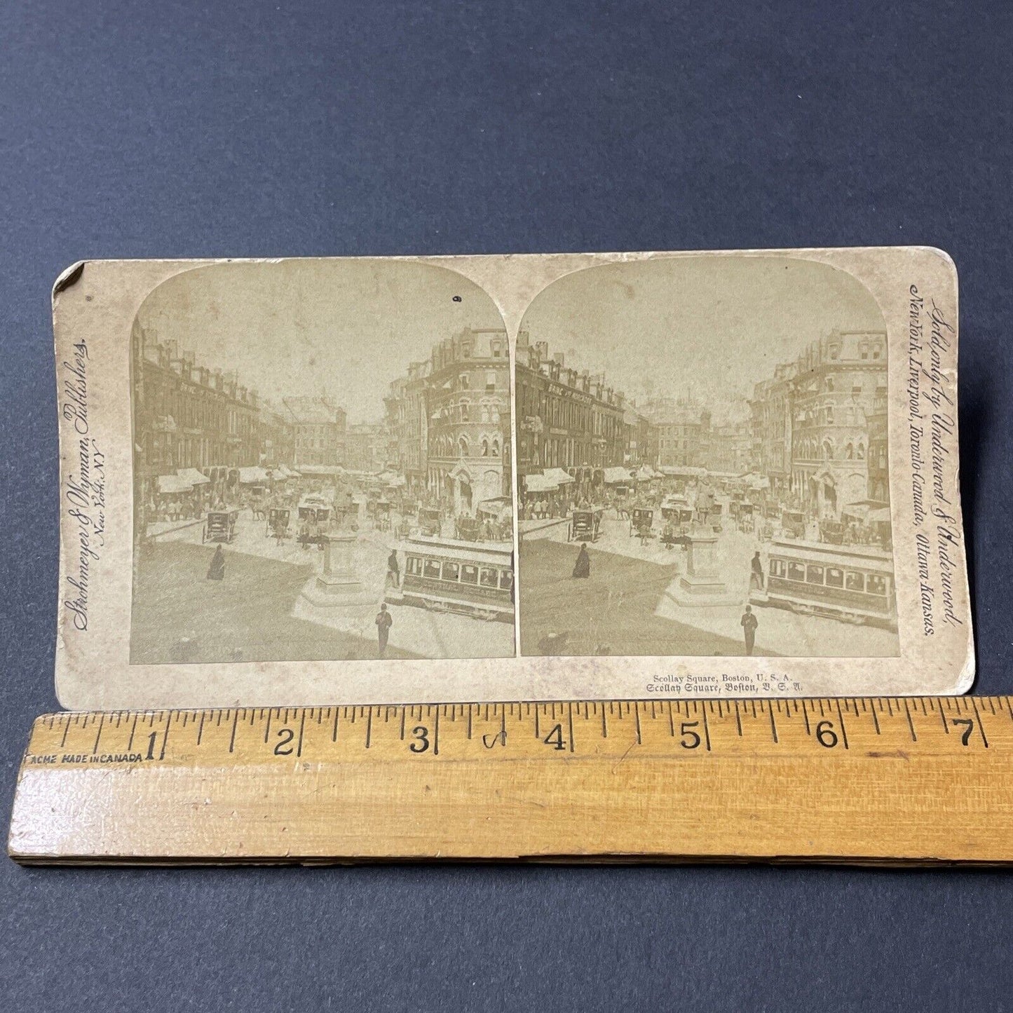 Antique 1880s Boston Downtown Government Center Stereoview Photo Card Q2227