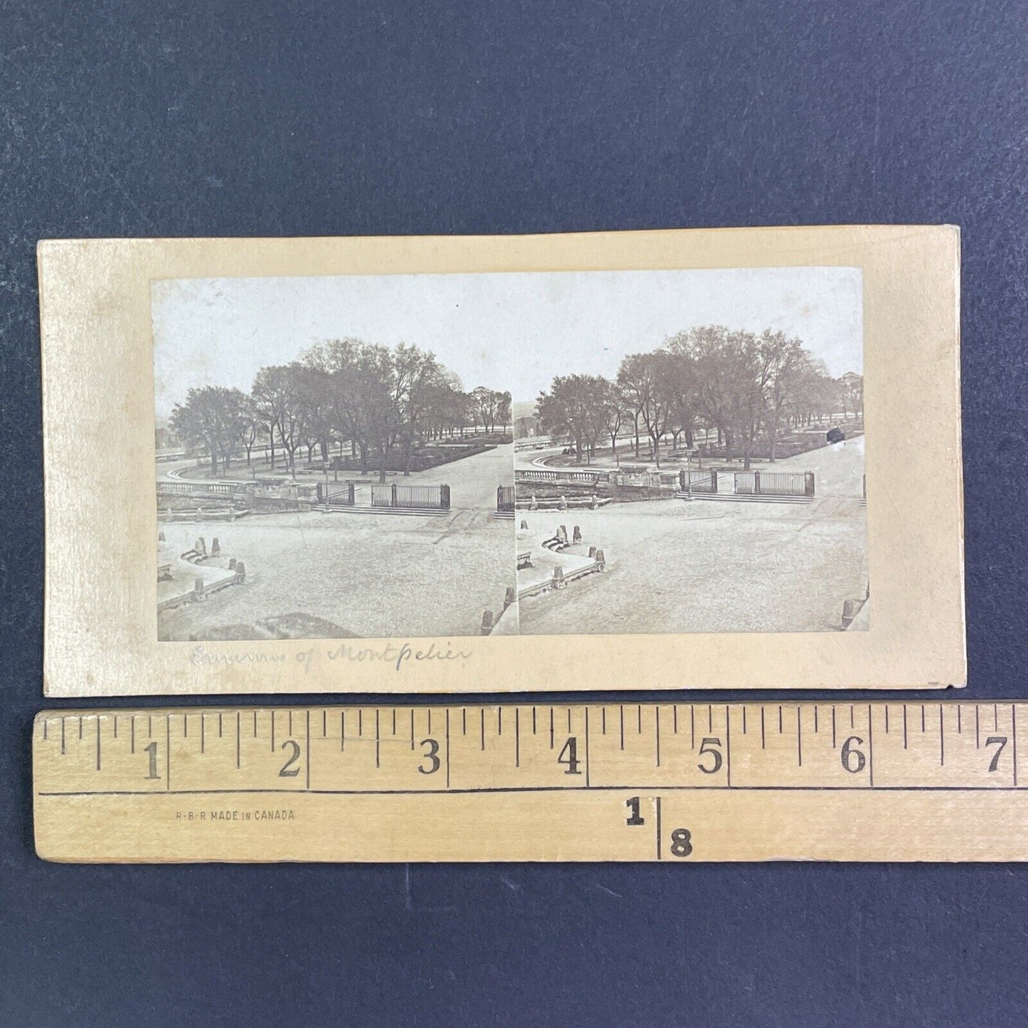 Entrance Gate in Montpellier Village France Stereoview Antique c1855 Y1107