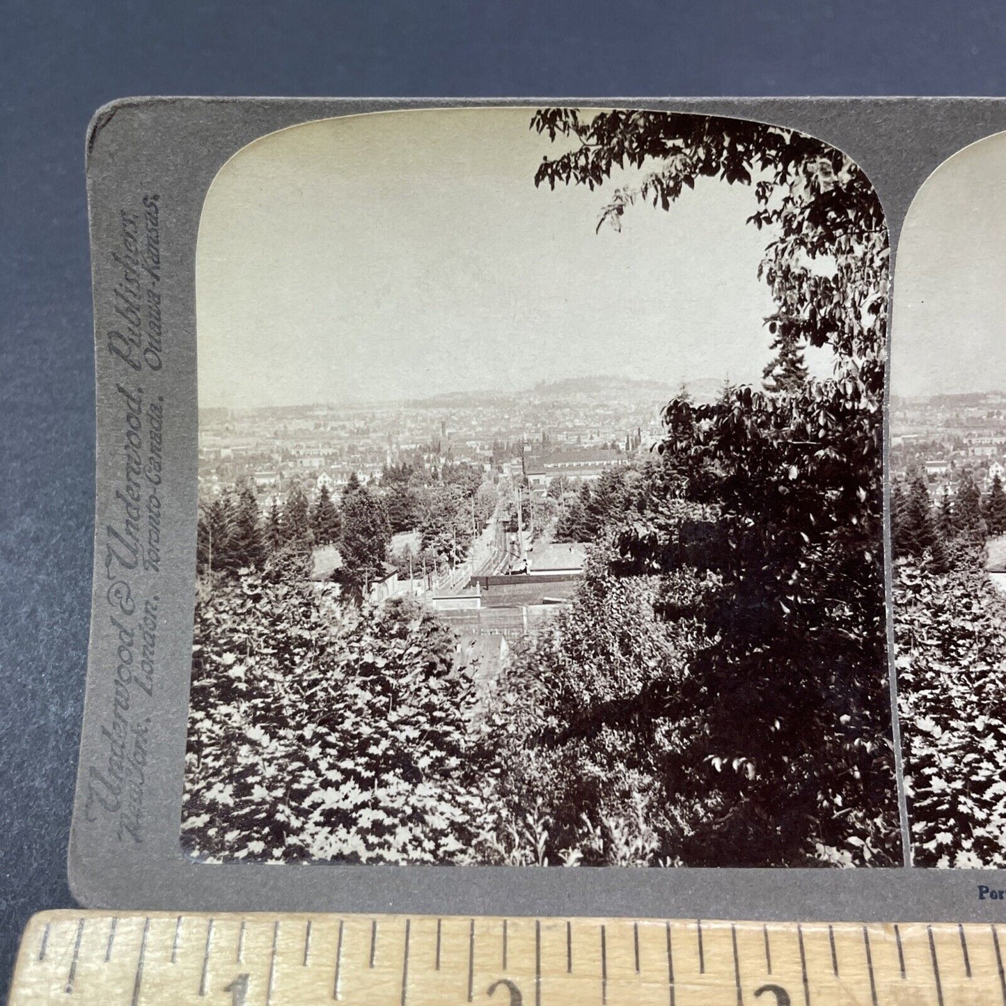 Antique 1902 Portland Oregon City View Stereoview Photo Card V1858