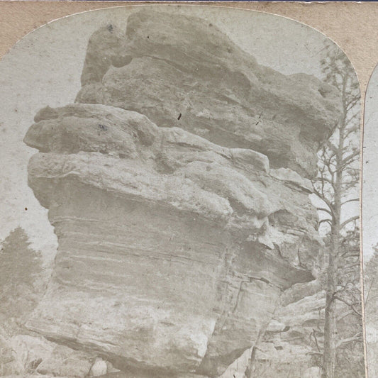 Antique 1880s Balanced Rock Garden Of The Gods CO Stereoview Photo Card P3500