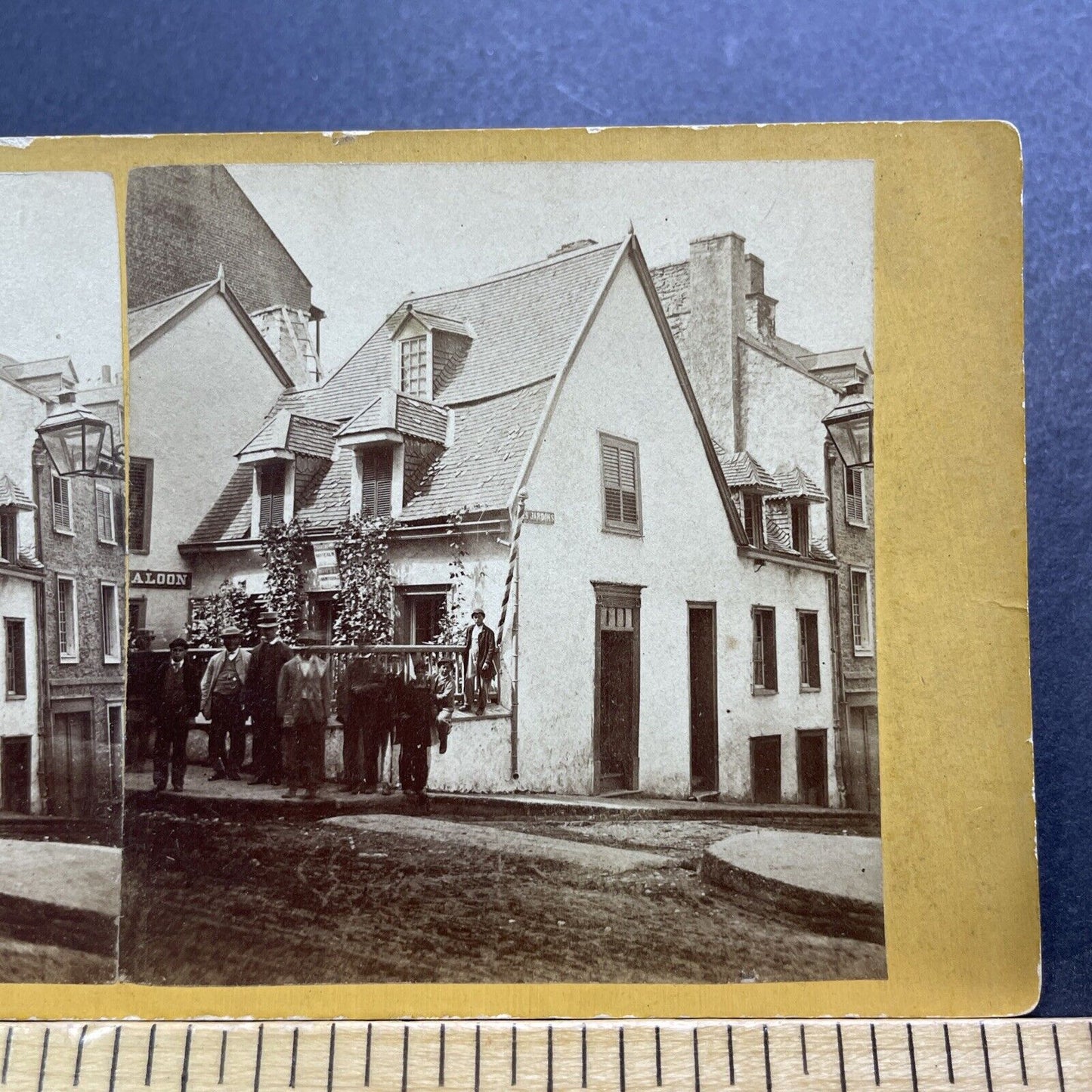 Antique 1860 General Montcalm's House Quebec City Stereoview Photo Card V3427