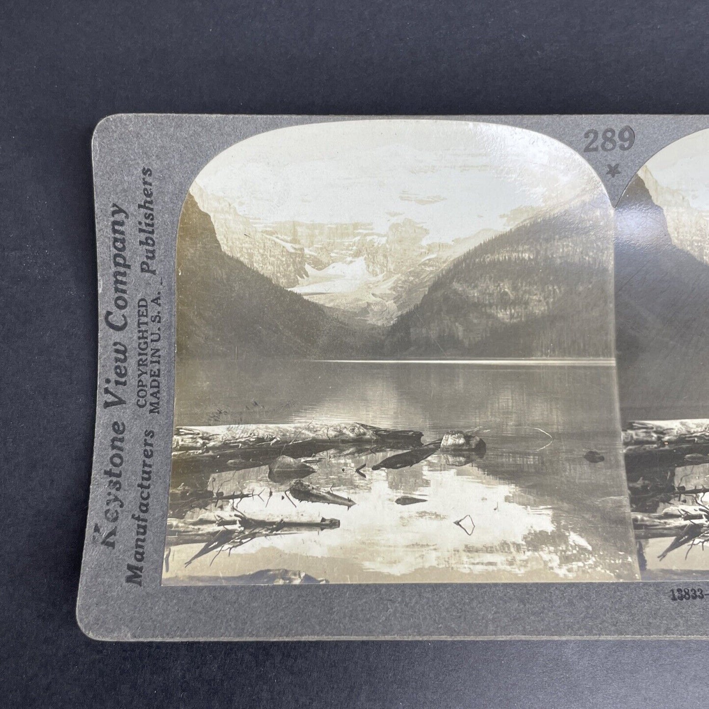 Antique 1903 Lake Louise & Glacier In Alberta Canada Stereoview Photo PC631