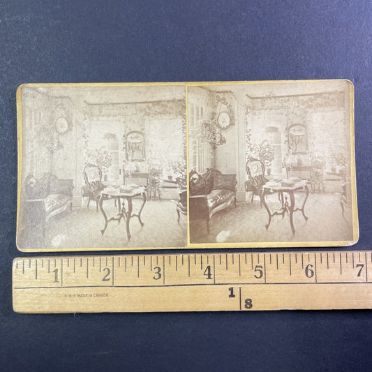 Typical Victorian Living Room Stereoview OOAK Antique c1870 X3840