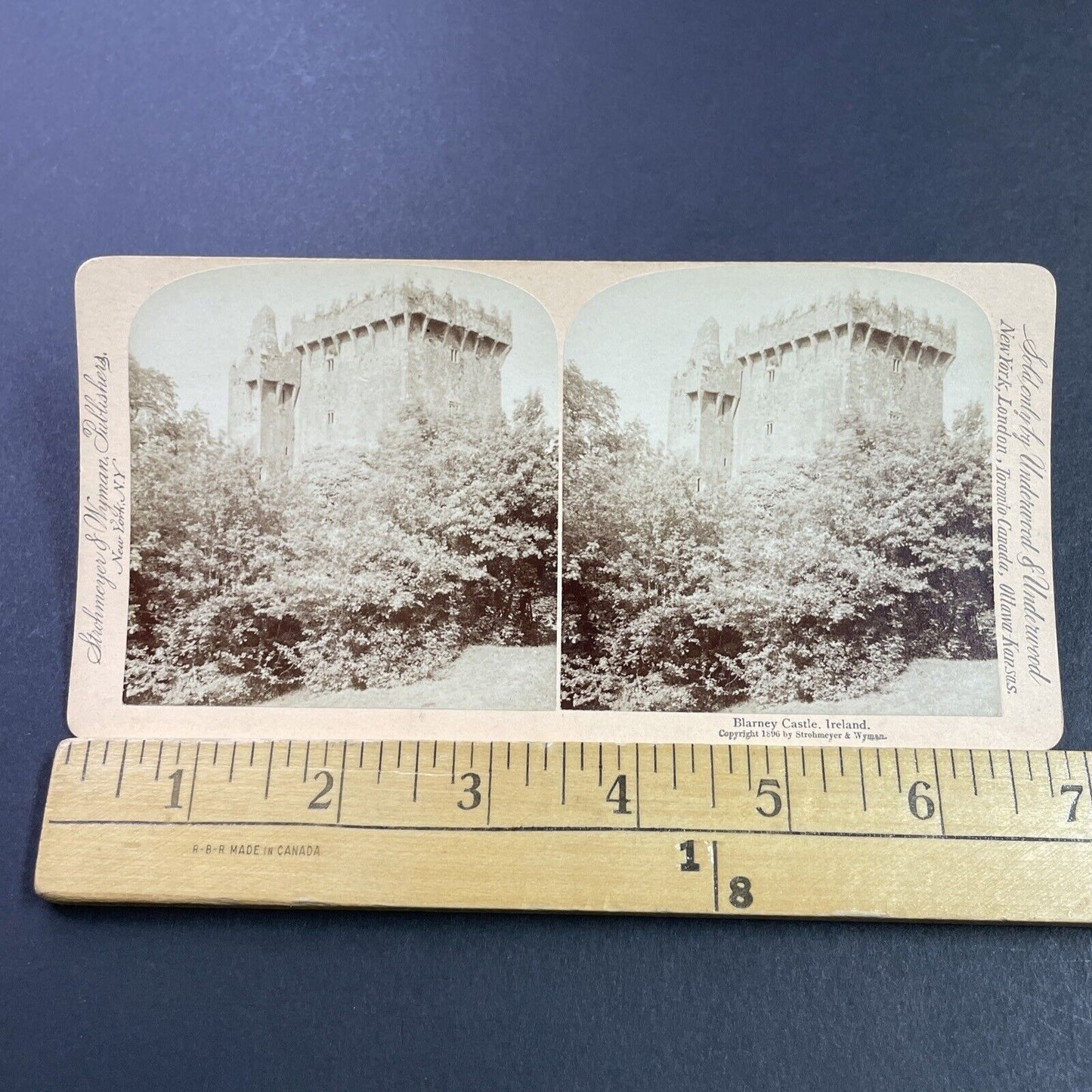 Antique 1896 Blarney Castle Cork Ireland Stereoview Photo Card P3886