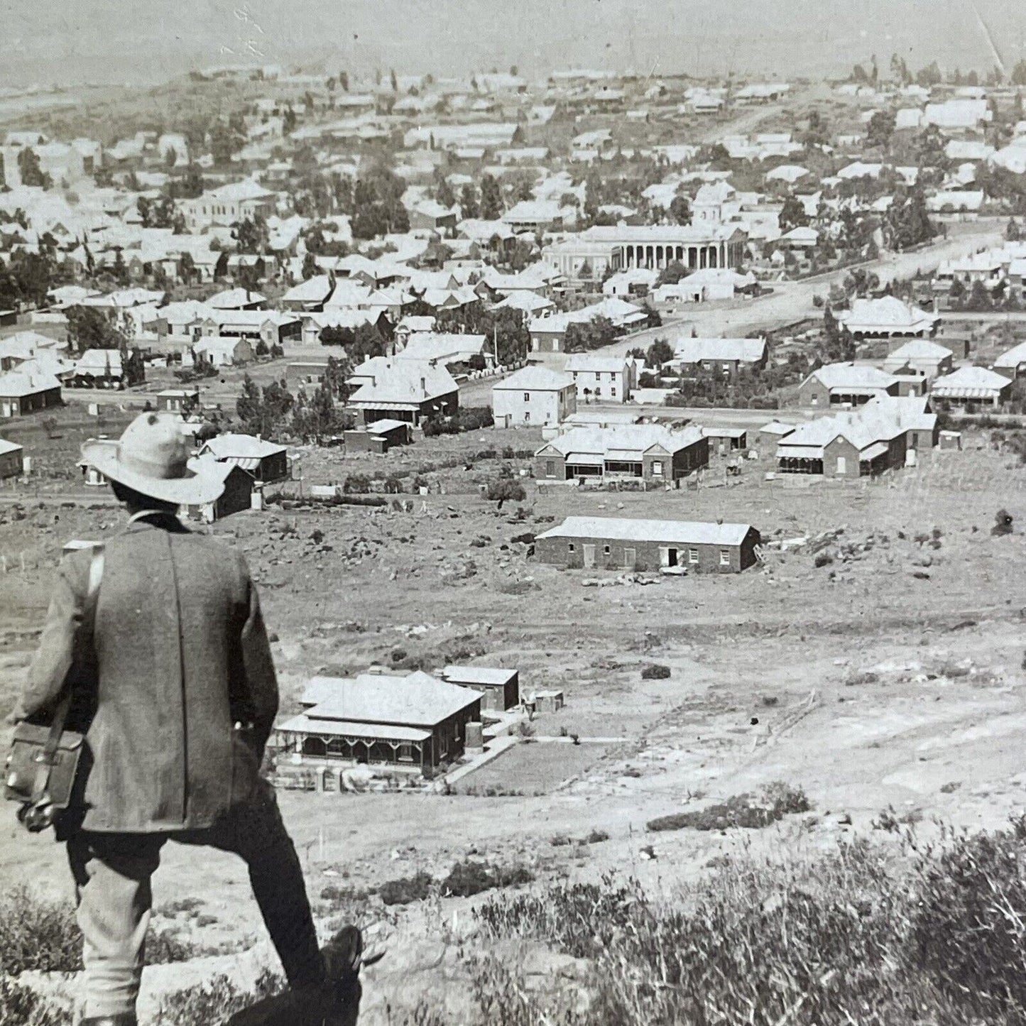 Antique 1900 Bloemfontein South Africa City View Stereoview Photo Card P2209