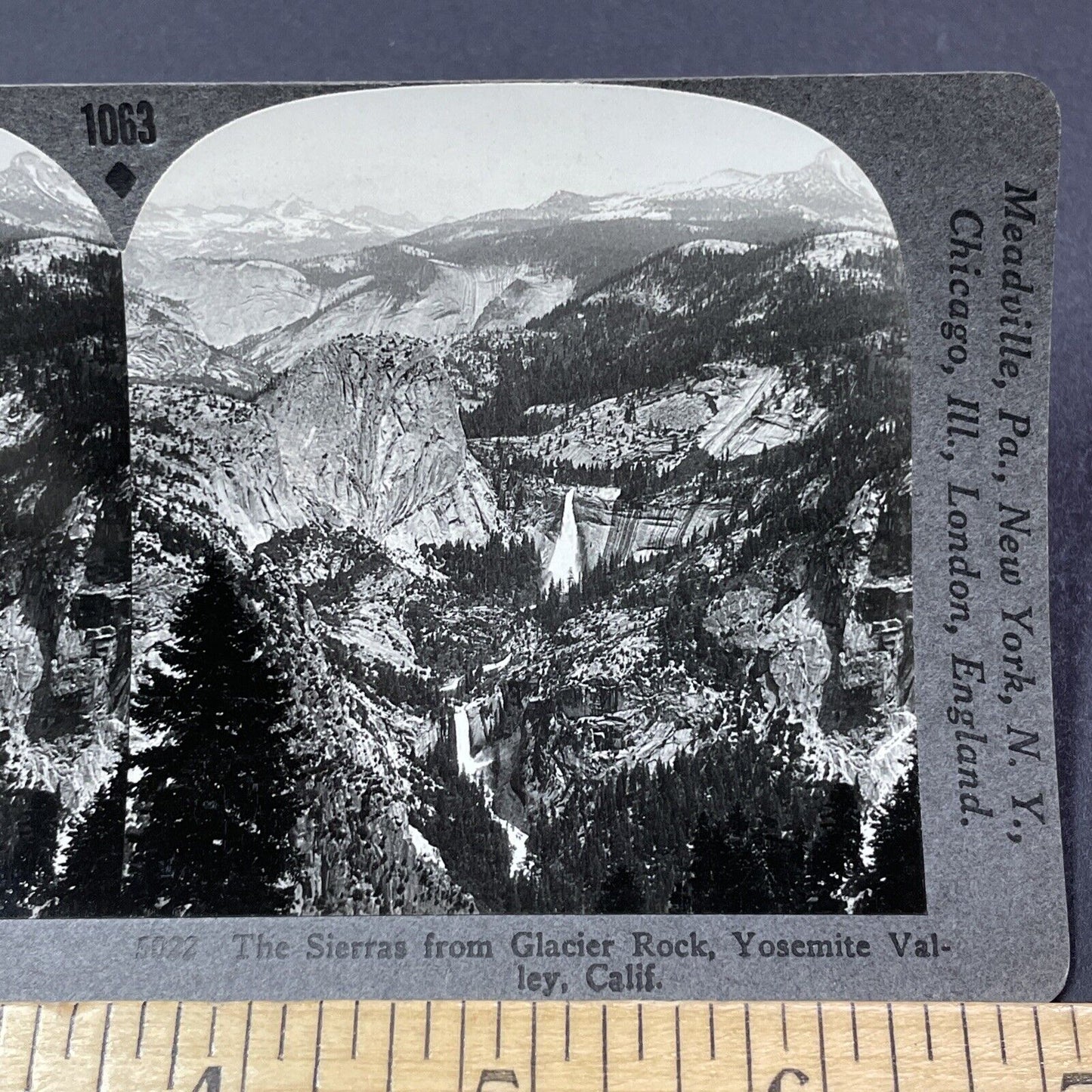 Antique 1910s Sierra Nevada Mountains Yosemite CA Stereoview Photo Card V2155