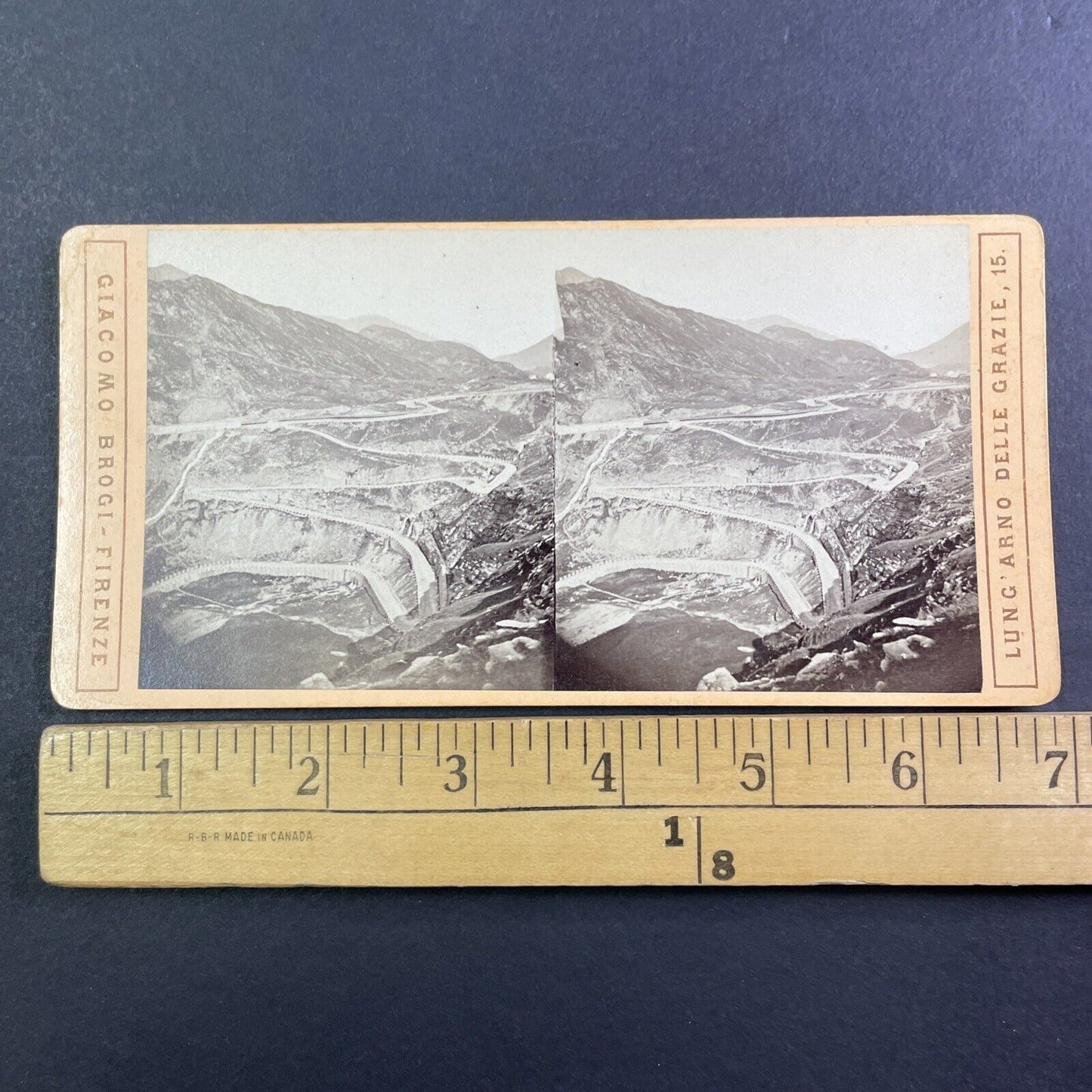 Mont Cenis Pass Italy France Stereoview Giacomo Brogi Antique c1869 Y144