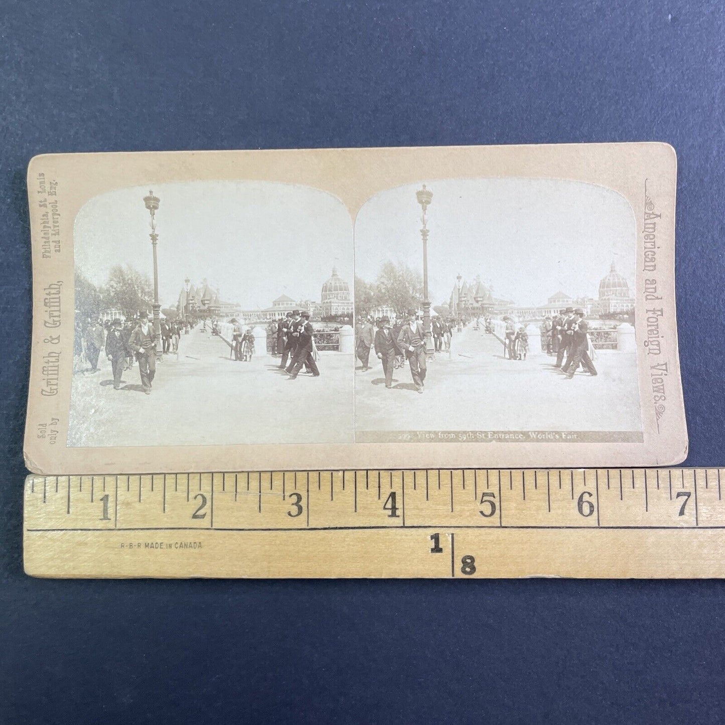 Wealthy Men Walking On Street Corner Stereoview Chicago Antique c1893 X3197