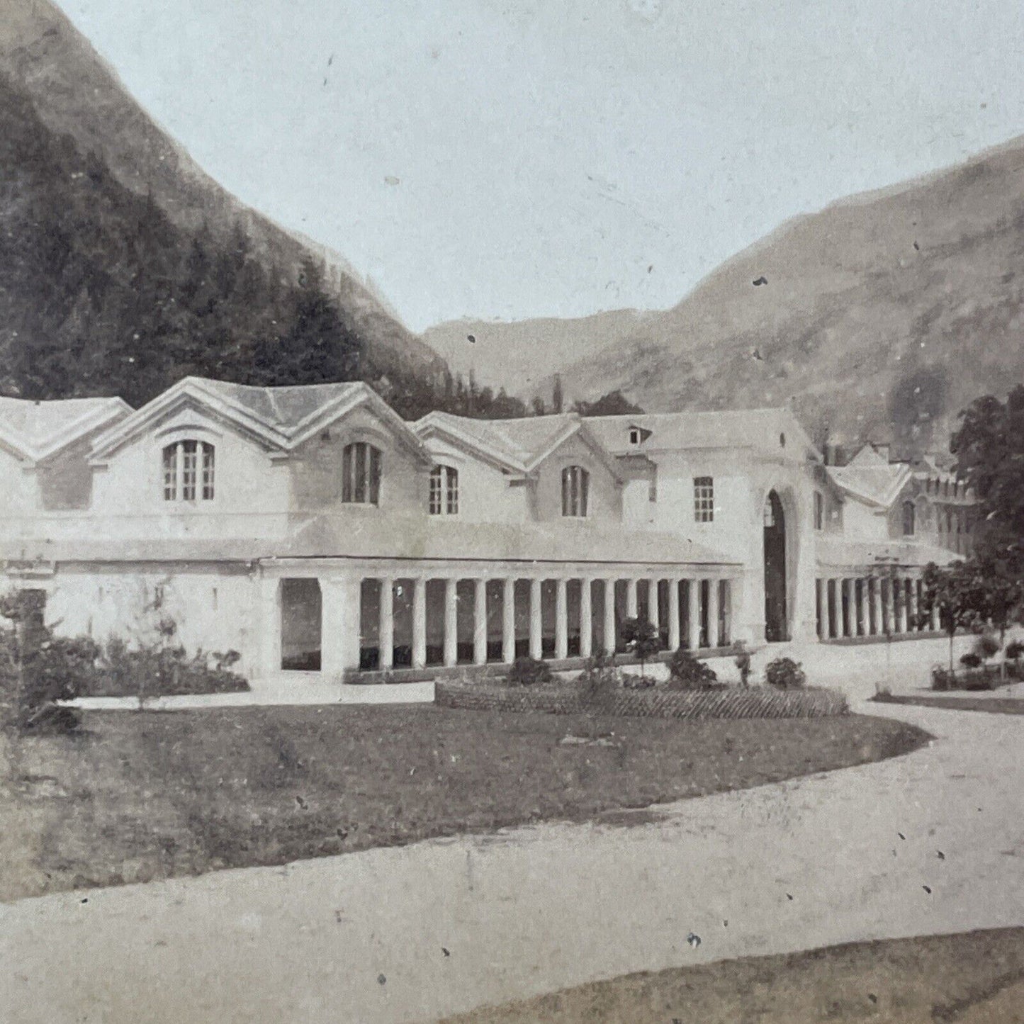 Thermes De Luchon Thermal Baths Spa Stereoview France Antique c1868 X3292