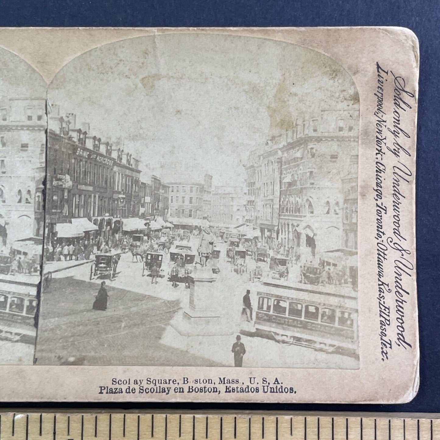 Government Center Boston Massachusetts Stereoview Antique c1890 Y430