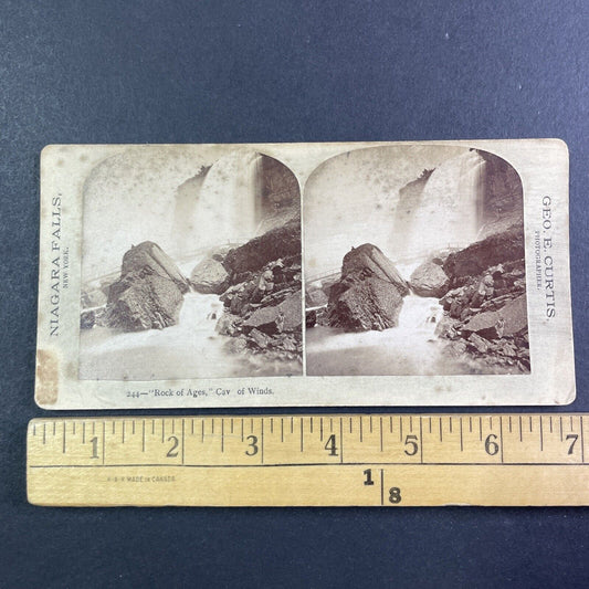 Rock of Ages Niagara Falls Stereoview George Curtis Antique c1880 Y2525