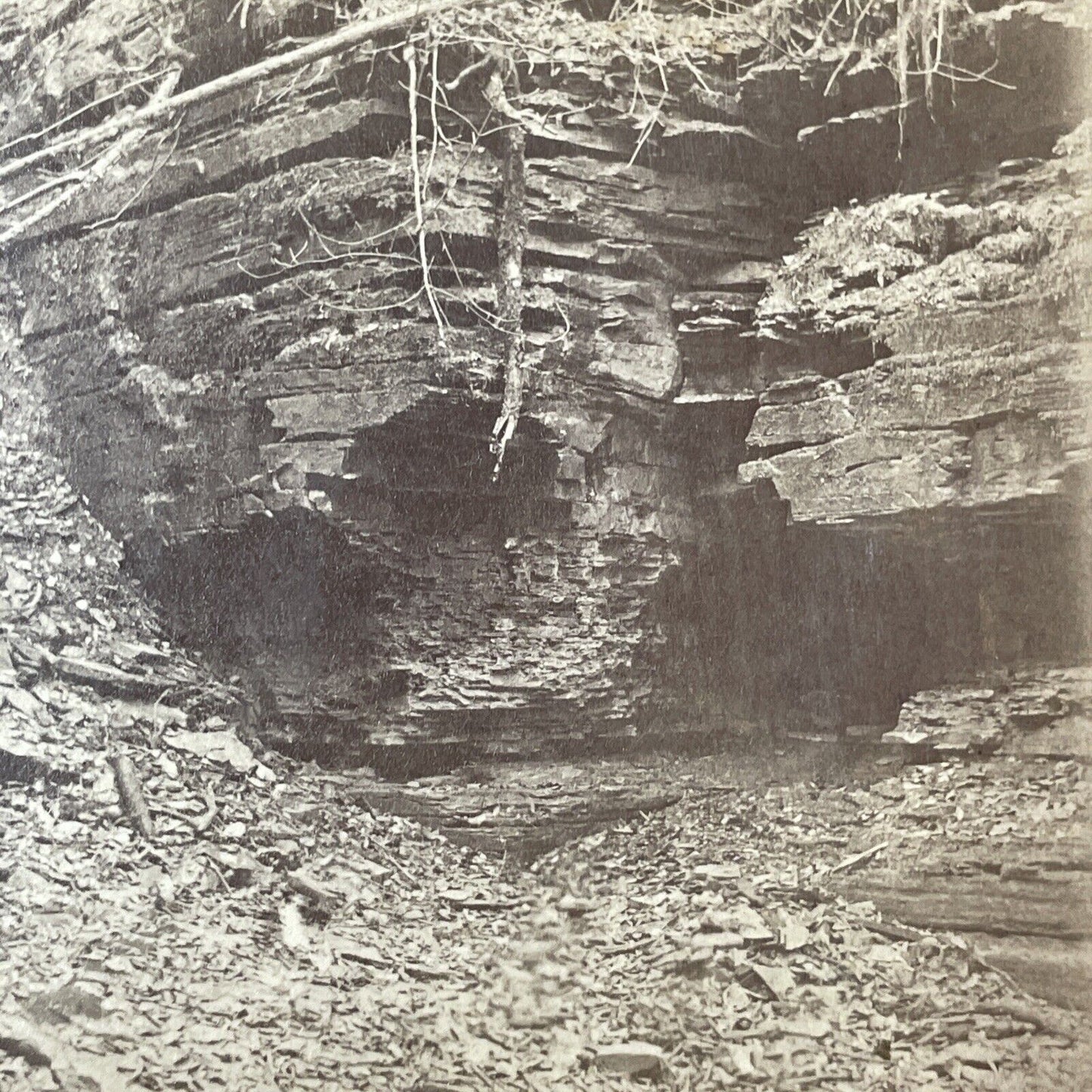 Indian Oven Rock Montour Falls New York Stereoview C.M. Marsh c1865 Y1754