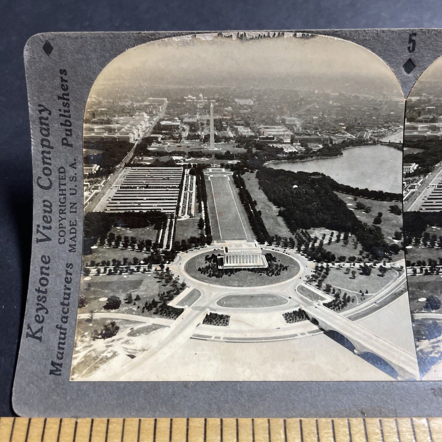 Antique 1920s The Lincoln Memorial Washington DC Stereoview Photo Card P4972