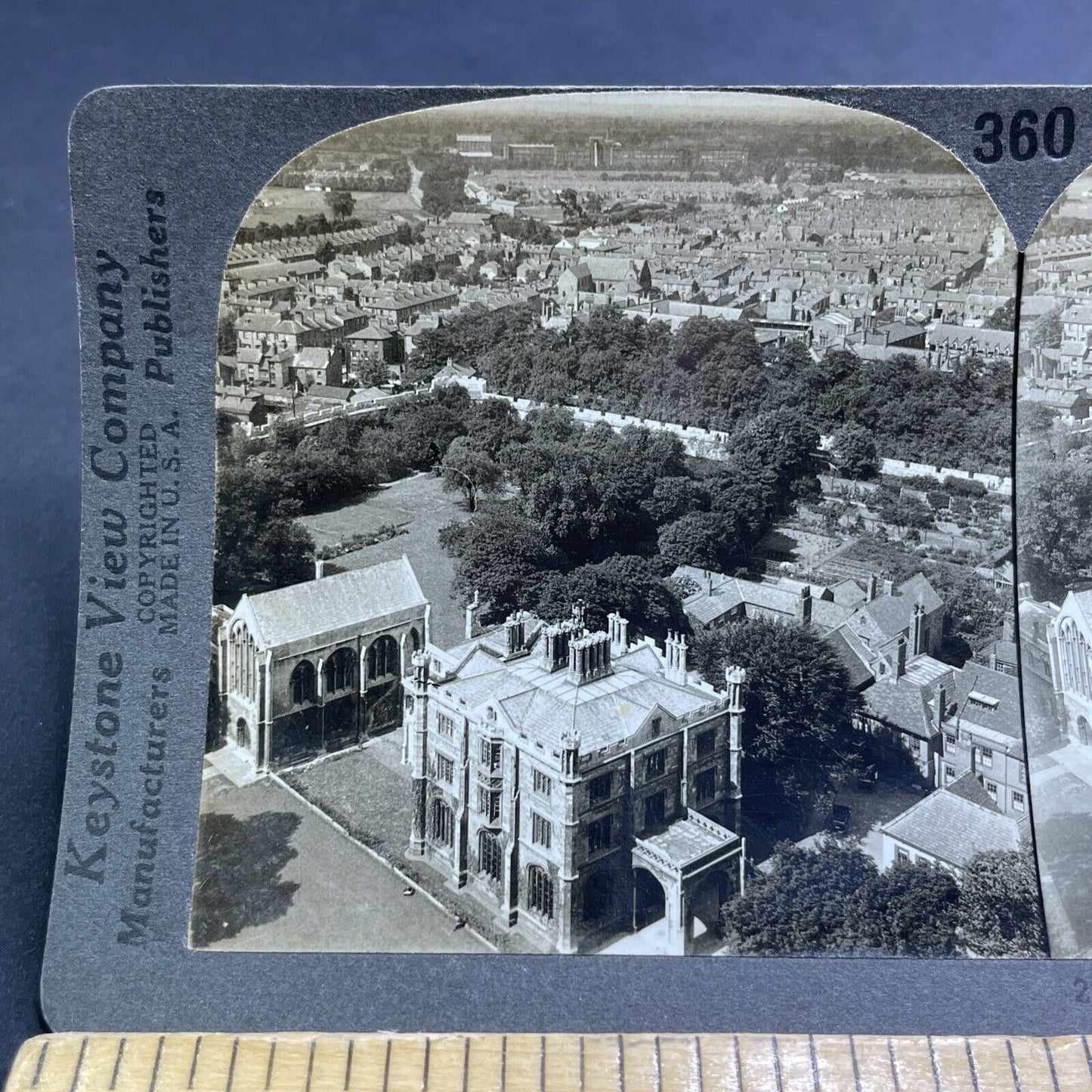 Antique 1920s Roman Walls In City Of York England Stereoview Photo Card P1934