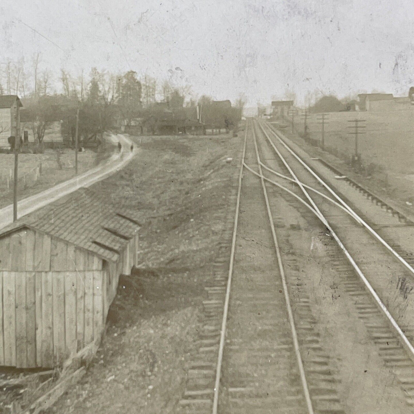 Brush Lake Ohio Farms Stereoview Pennsylvania Railroad Antique c1908 X1503