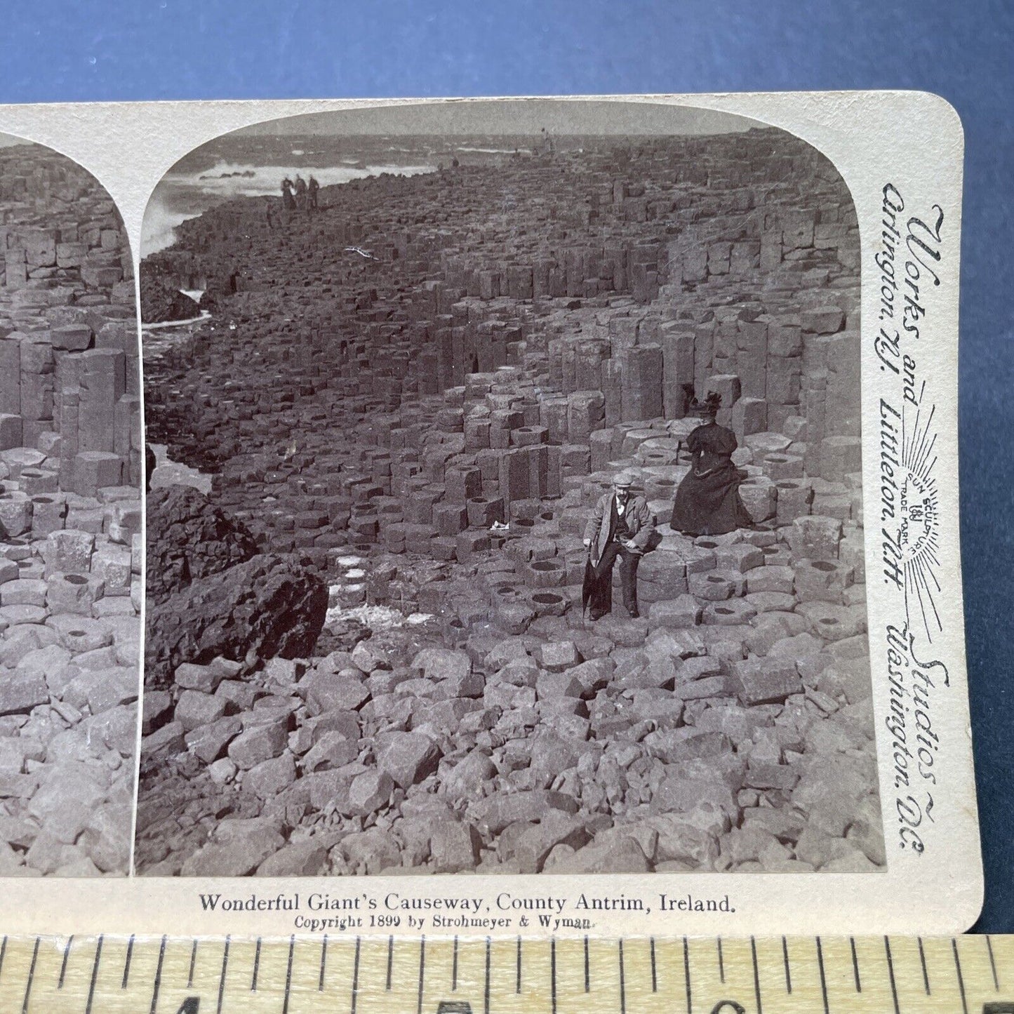 Antique 1899 Giant's Causeway Northern Ireland Stereoview Photo Card P2389