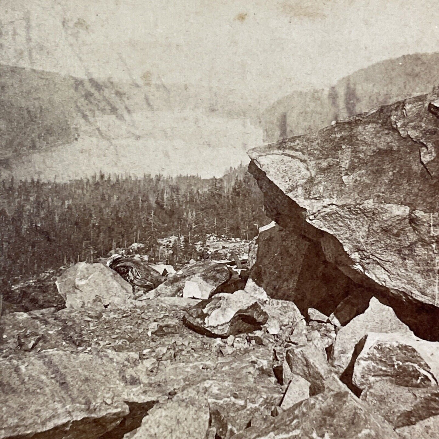 Donner Lake Truckee California Stereoview C.L. Pond Sierra Nevadas c1870s Y2508