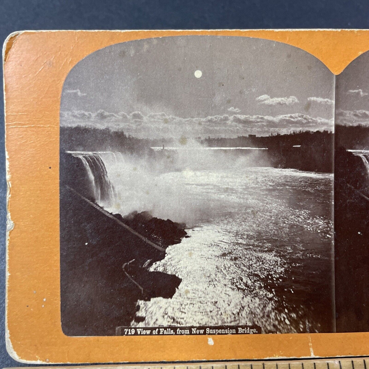 Antique 1880s Niagara Falls Waterfall Vista Stereoview Photo Card P2460-19