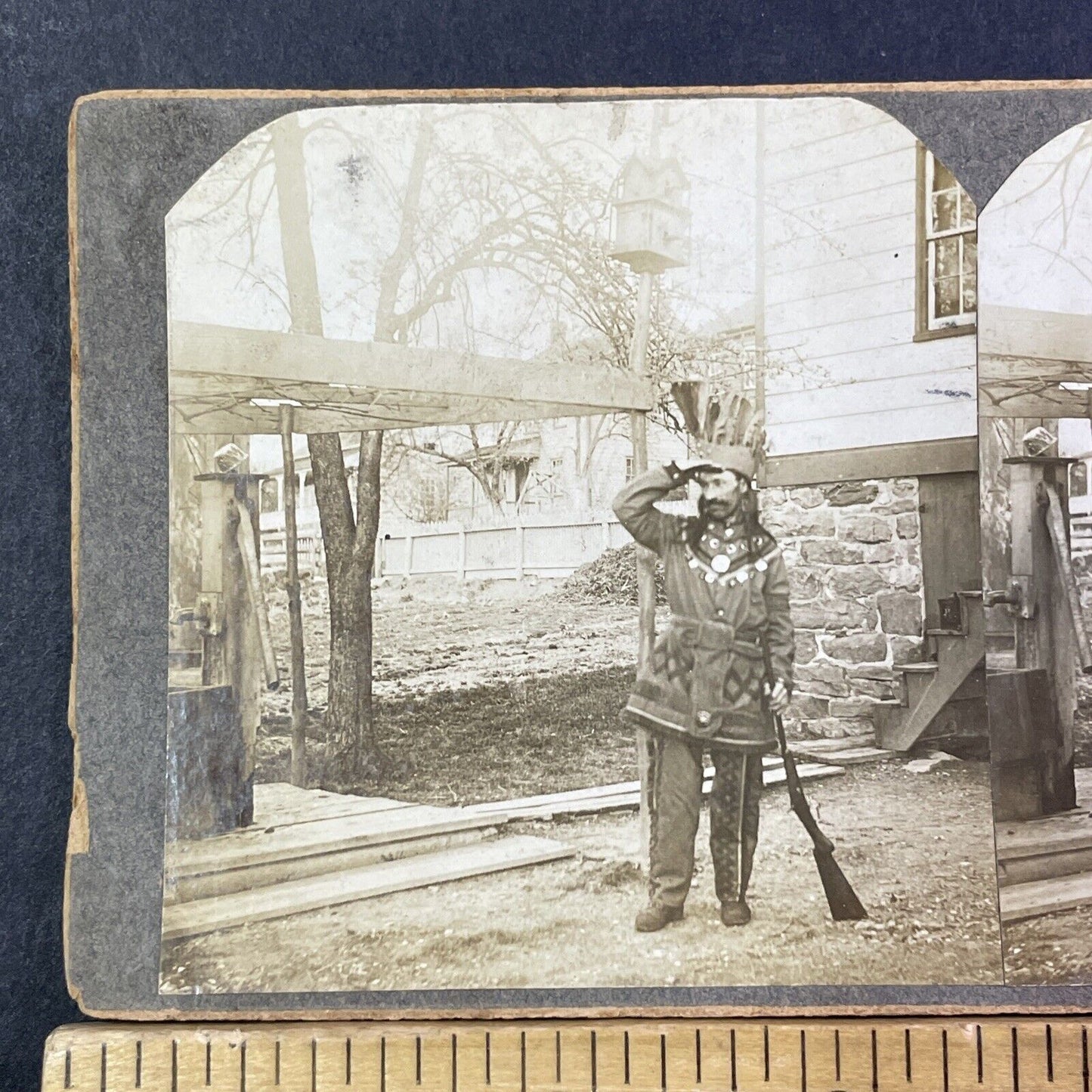 Wild Bill Hickok In Niagara Falls Stereoview Wild West Show Antique c1872 X2587