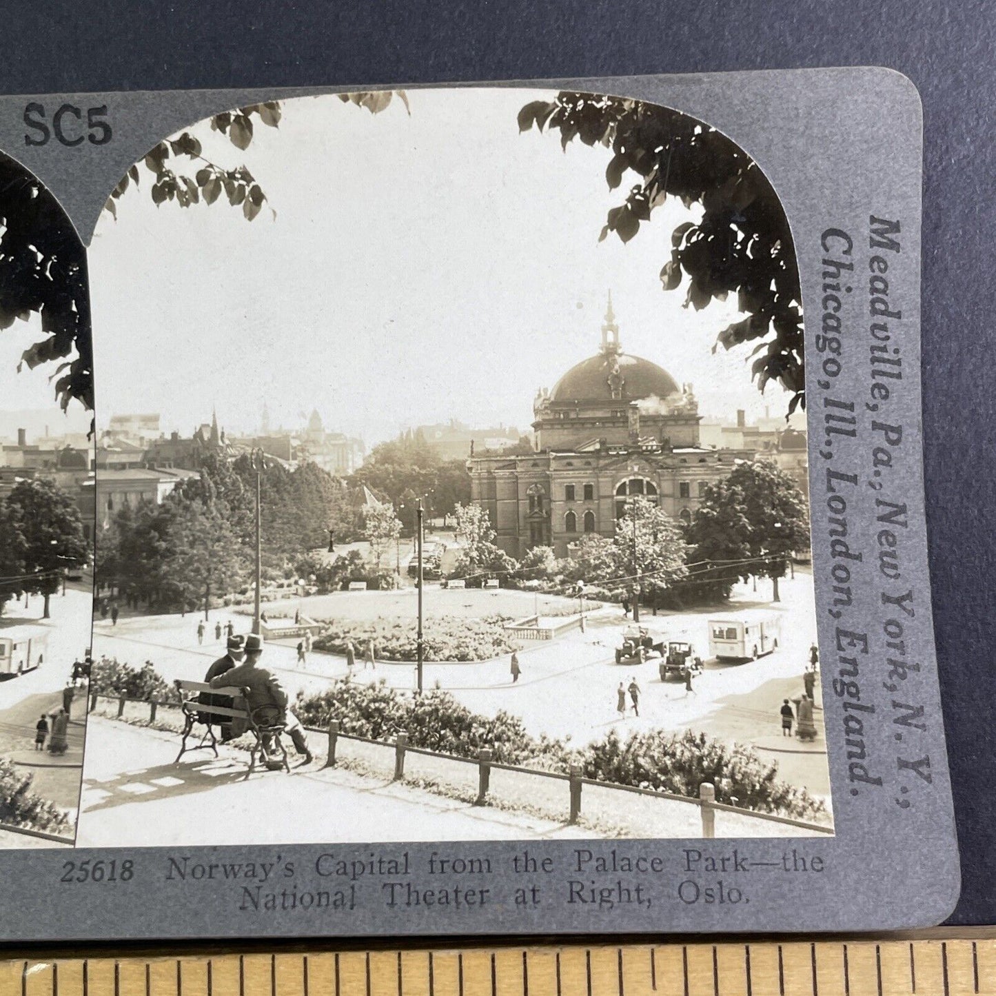 Oslo National Theater Norway Stereoview Late Period View Antique c1933 Y1236